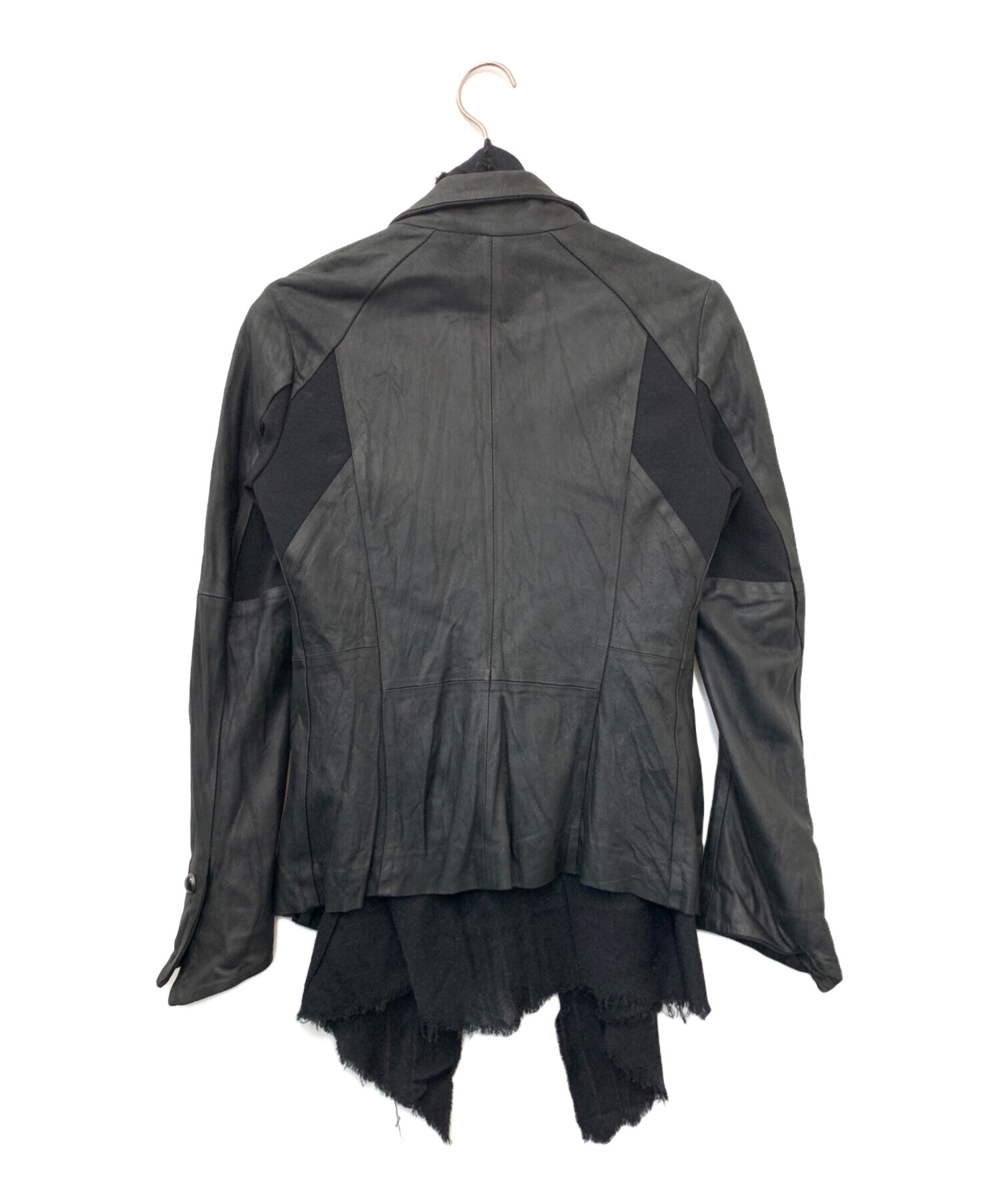 中古・古着通販】Bajra (バジュラ) ラムレザージャケット ブラック 中古・古着通販】Bajra (バジュラ) ラムレザージャケット ブラック