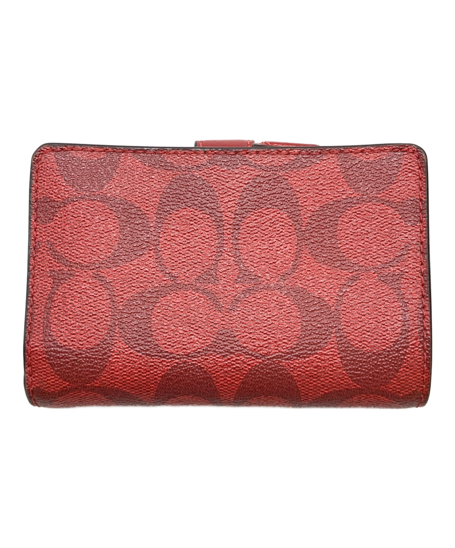 COACH 赤い二つ折り財布 折りたたみ財布 シグネチャー 中古・古着通販】COACH (コーチ) シグネチャー 2つ折り財布 レッド