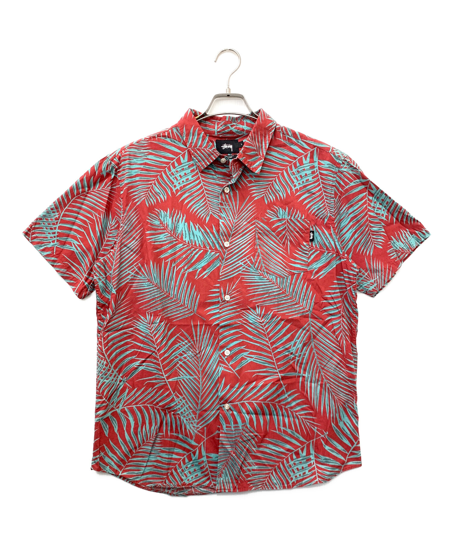 中古・古着通販】stussy (ステューシー) コットンアロハシャツ レッド 