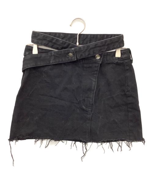 15 denim meltthelady スカート black SKIRT LINE MERMAID DENIM WASHED スカート