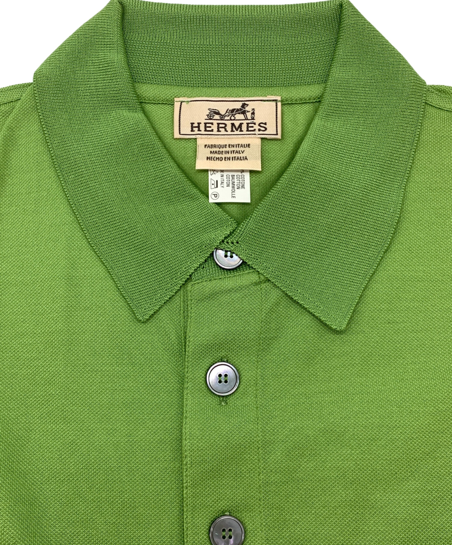 中古・古着通販】HERMES (エルメス) ポロシャツ グリーン サイズ
