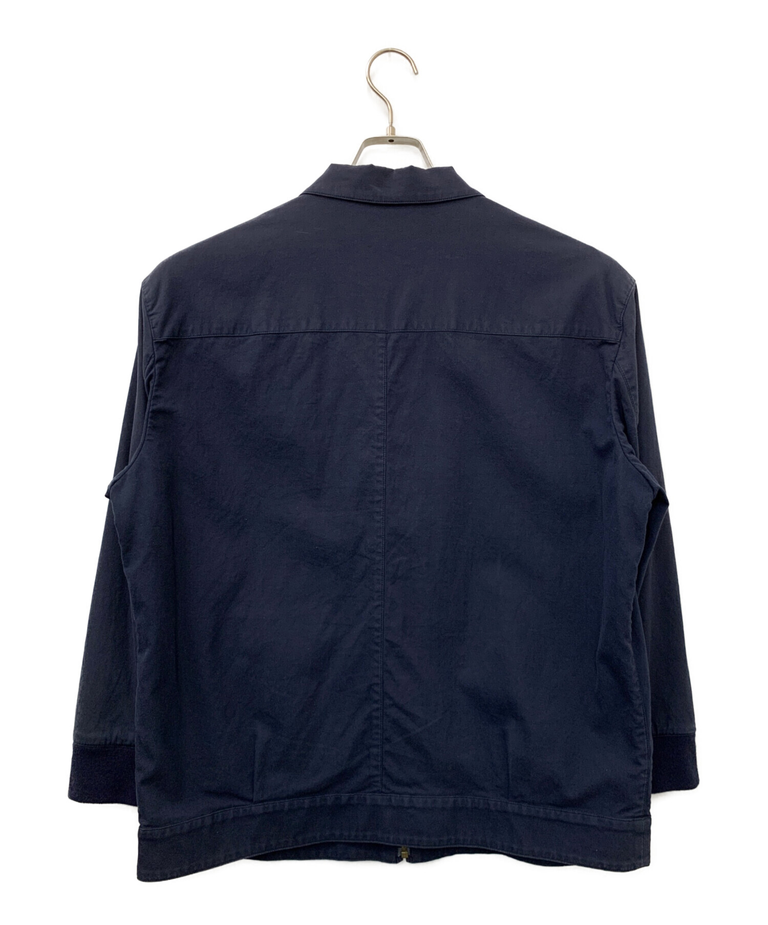 パパス PAPAS+ コットン ブルゾン ジャケット M ネイビー 中古・古着通販】PAPAS (パパス) ジップジャケット ネイビー サイズ:L