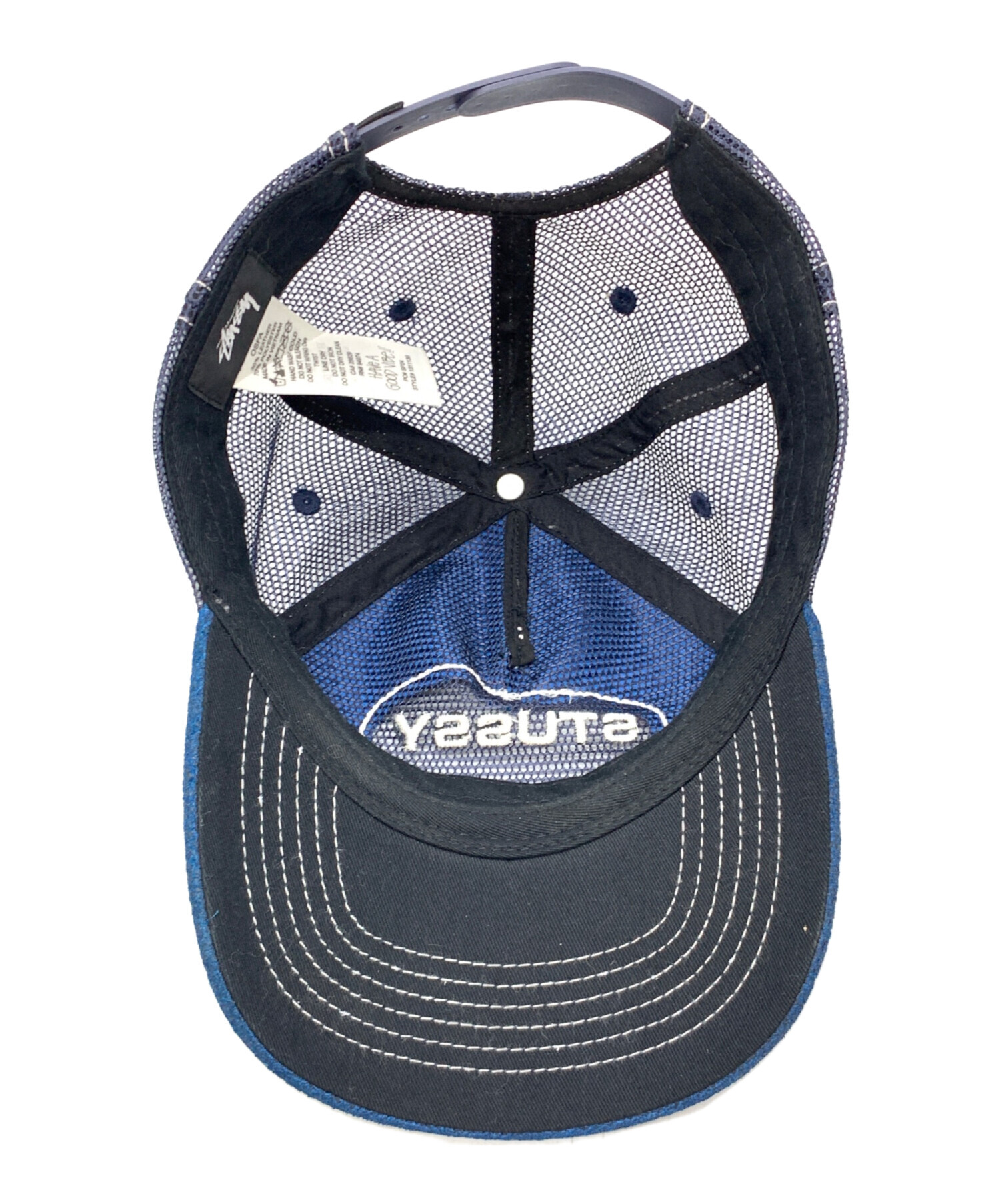 中古・古着通販】stussy (ステューシー) CUT OUT LEATHER TRUCKER CAP