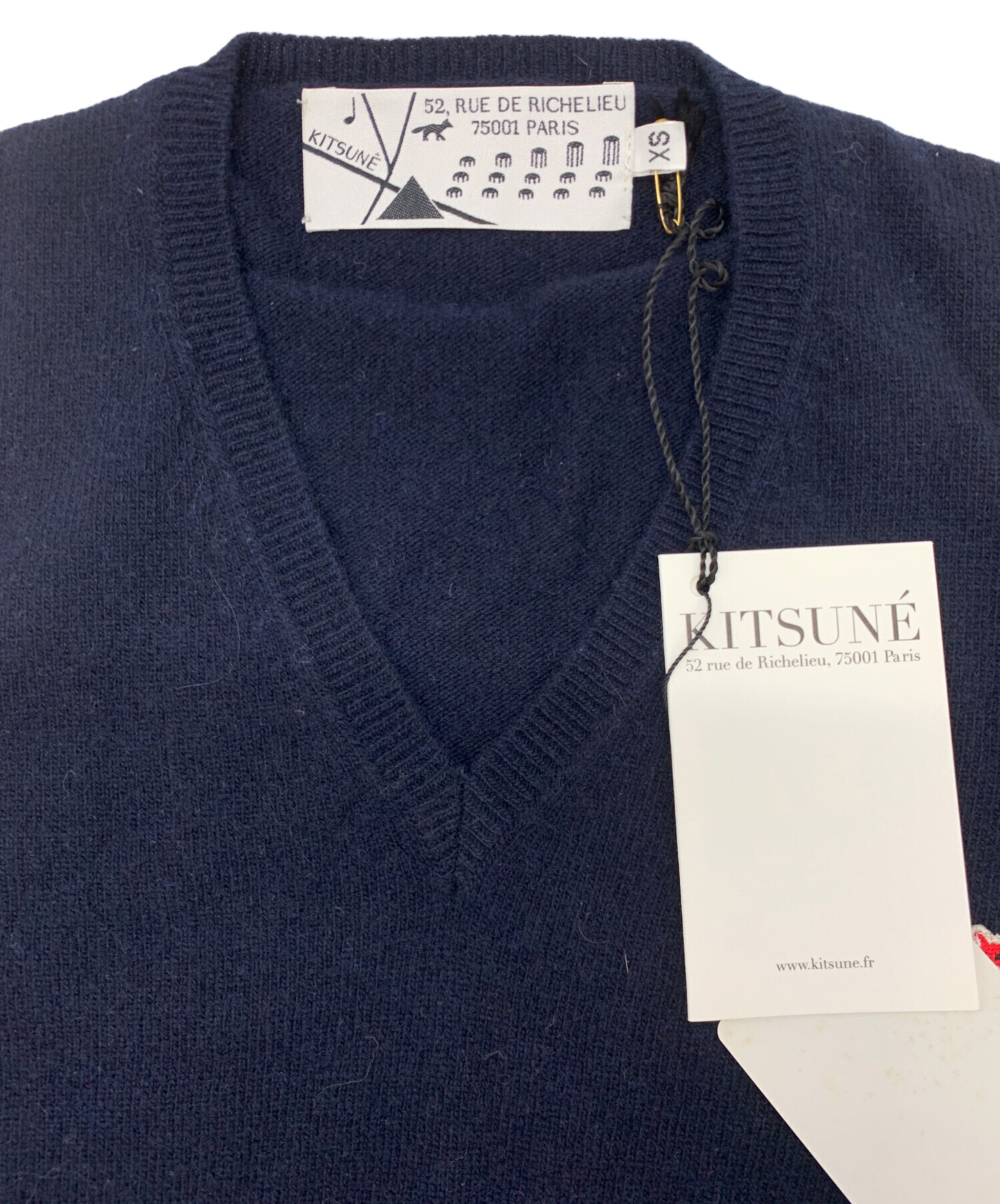 中古・古着通販】MAISON KITSUNE (メゾンキツネ) Vネックセーター