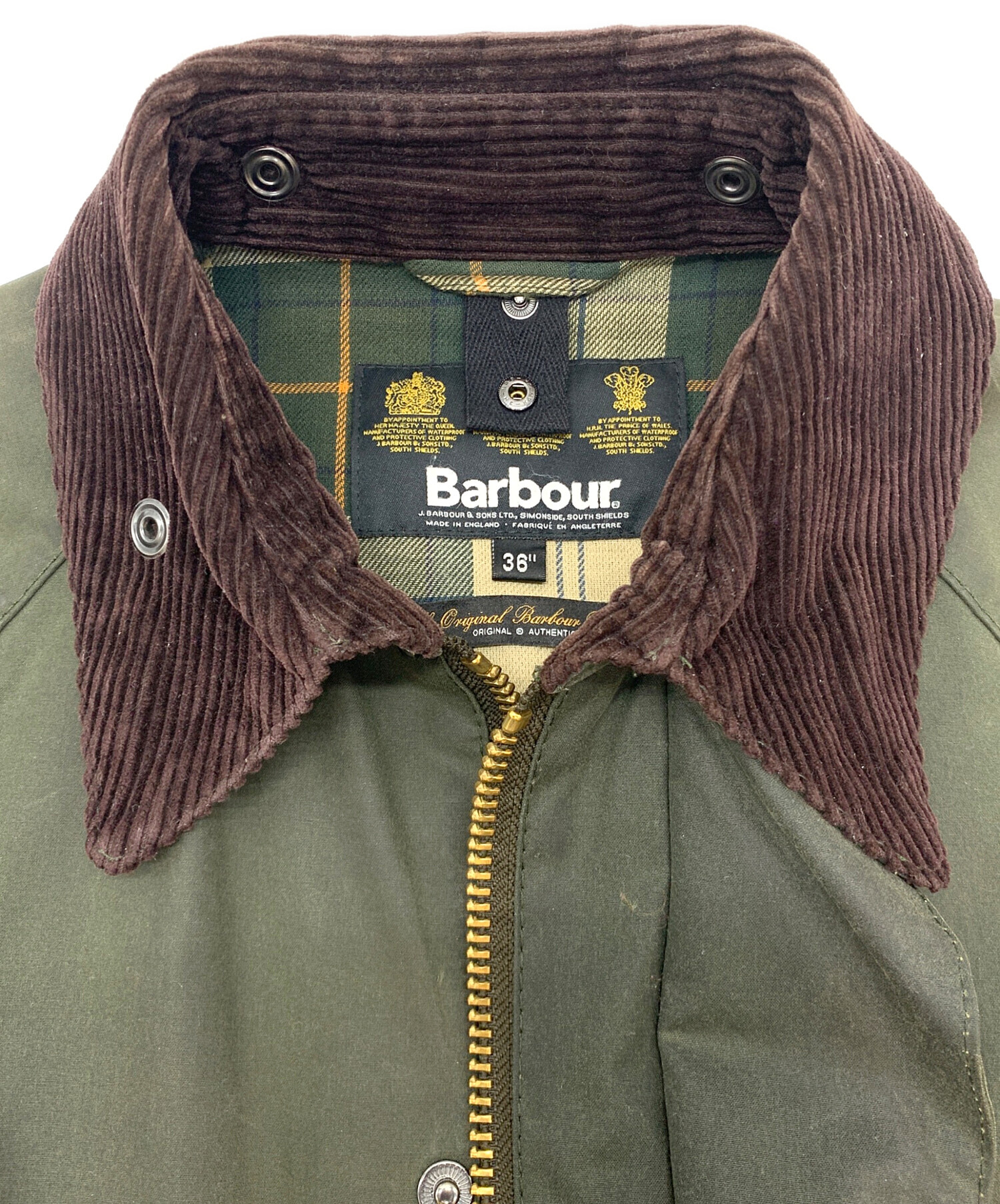 オイルドジャケット 古着 00s Barbour バブアー 緑 BEAUFORT 中古・古着通販】Barbour (バブアー) SL BEAUFORT オイルドジャケット