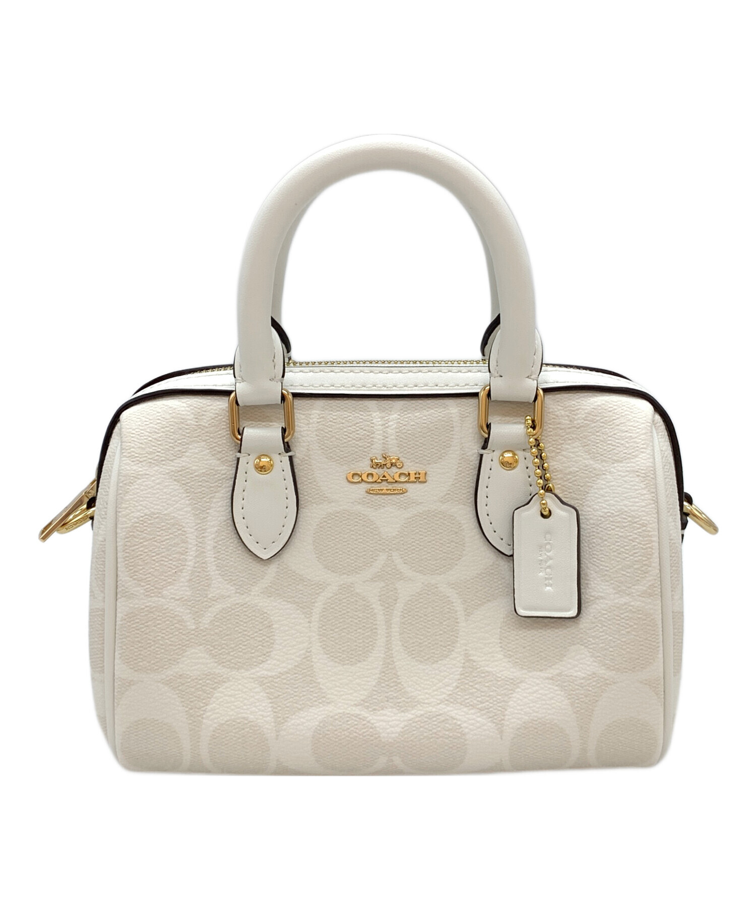中古・古着通販】COACH (コーチ) シグネチャー ミニバッグ ホワイト