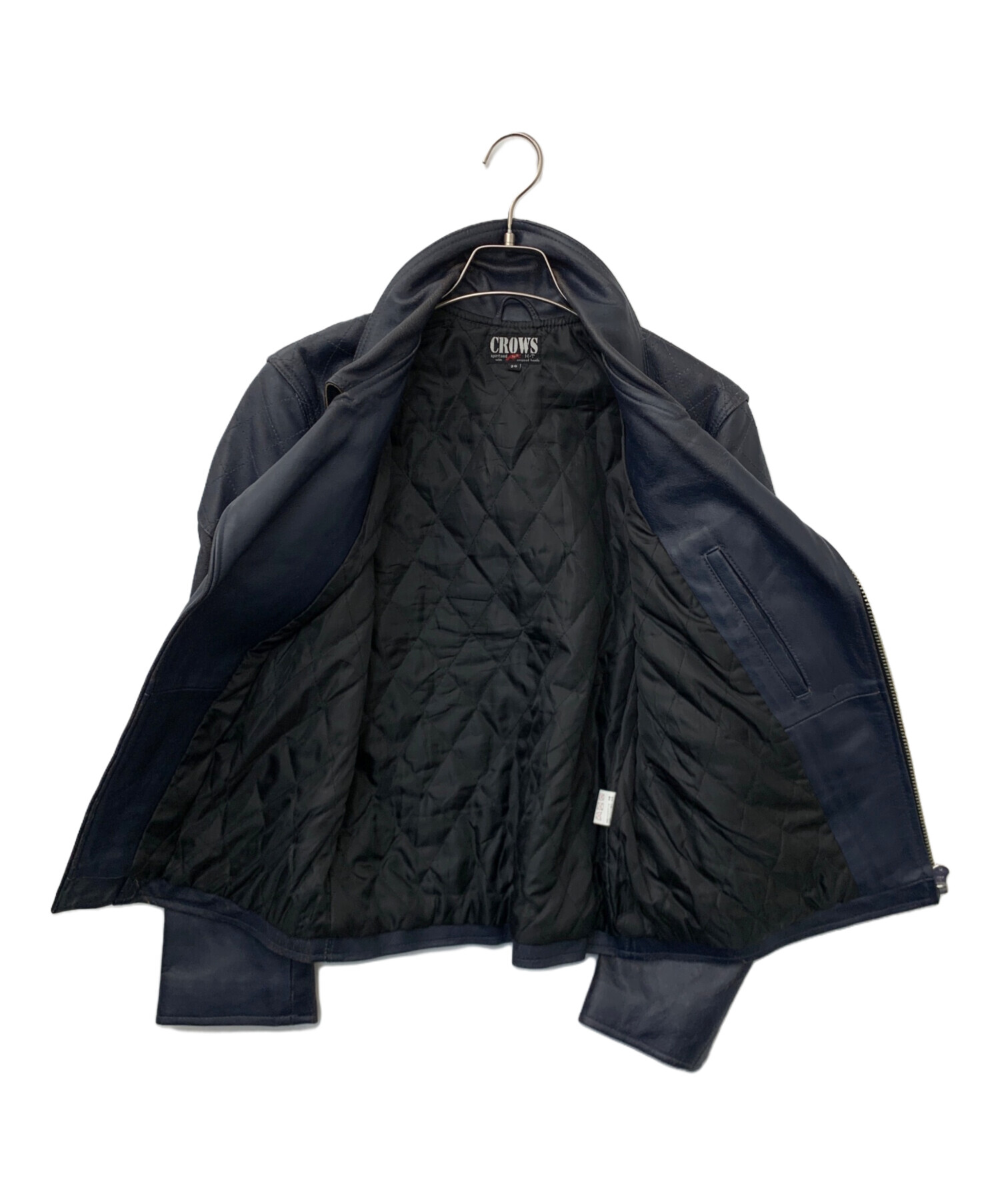 中古・古着通販】CROWS (クローズ) ライダースジャケット ネイビー