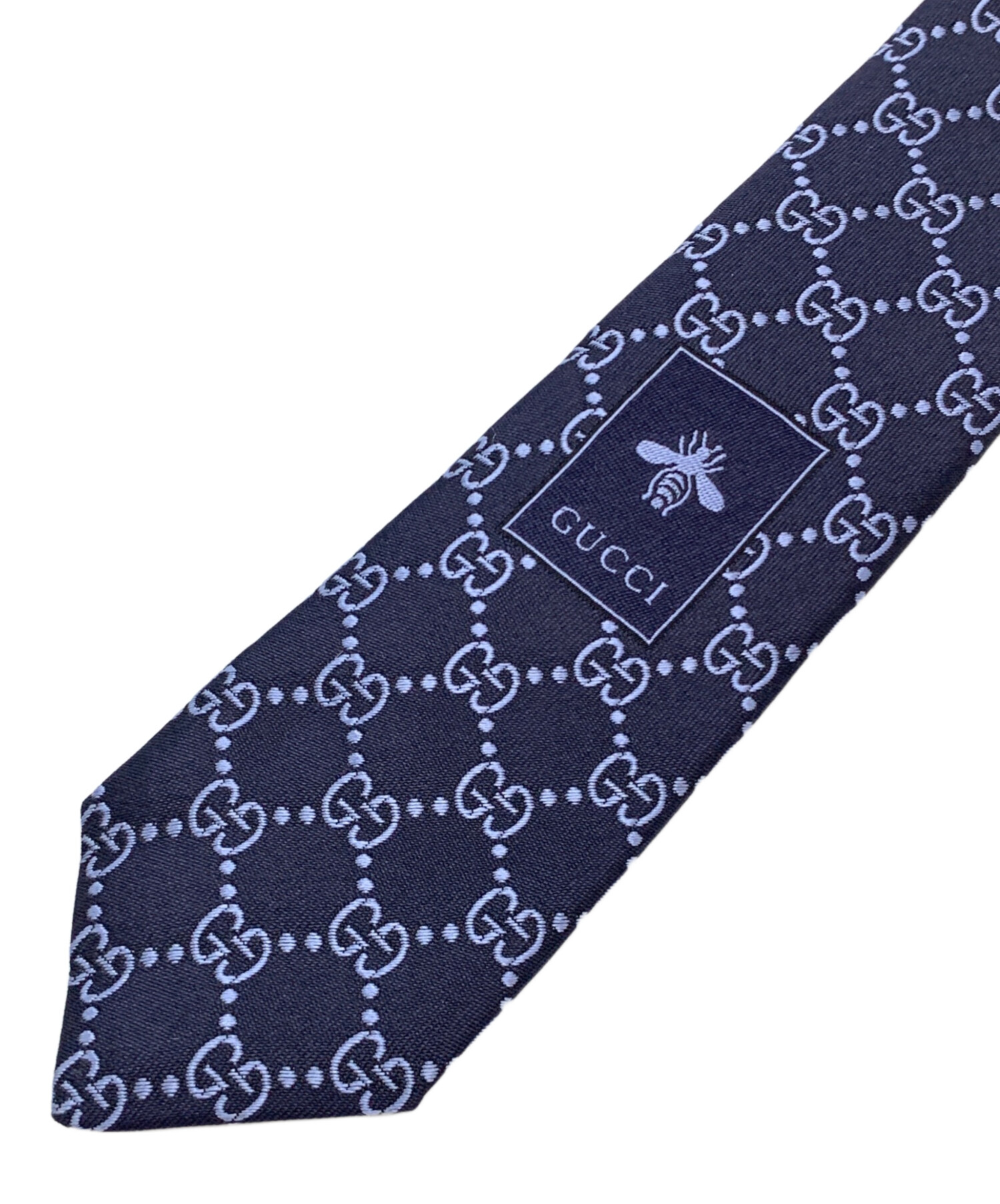 GUCCI ネクタイ ネイビー パターン入り　展示品 GUCCI ネクタイ ネイビー パターン入り 展示品