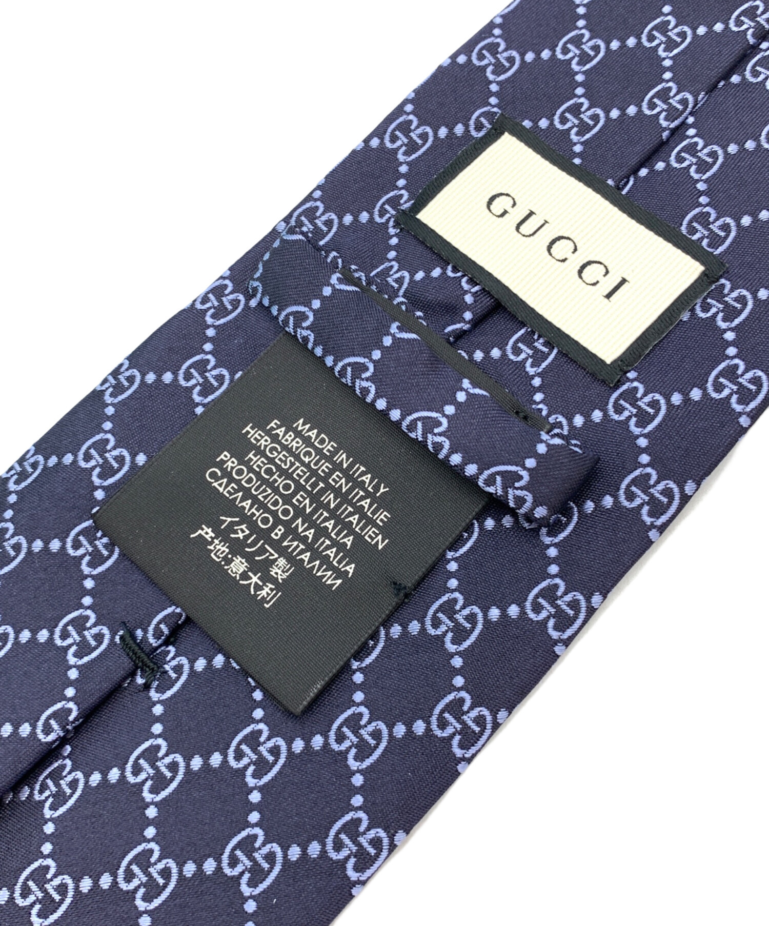 中古・古着通販】GUCCI (グッチ) ネクタイ ネイビー サイズ:148 X 8cm