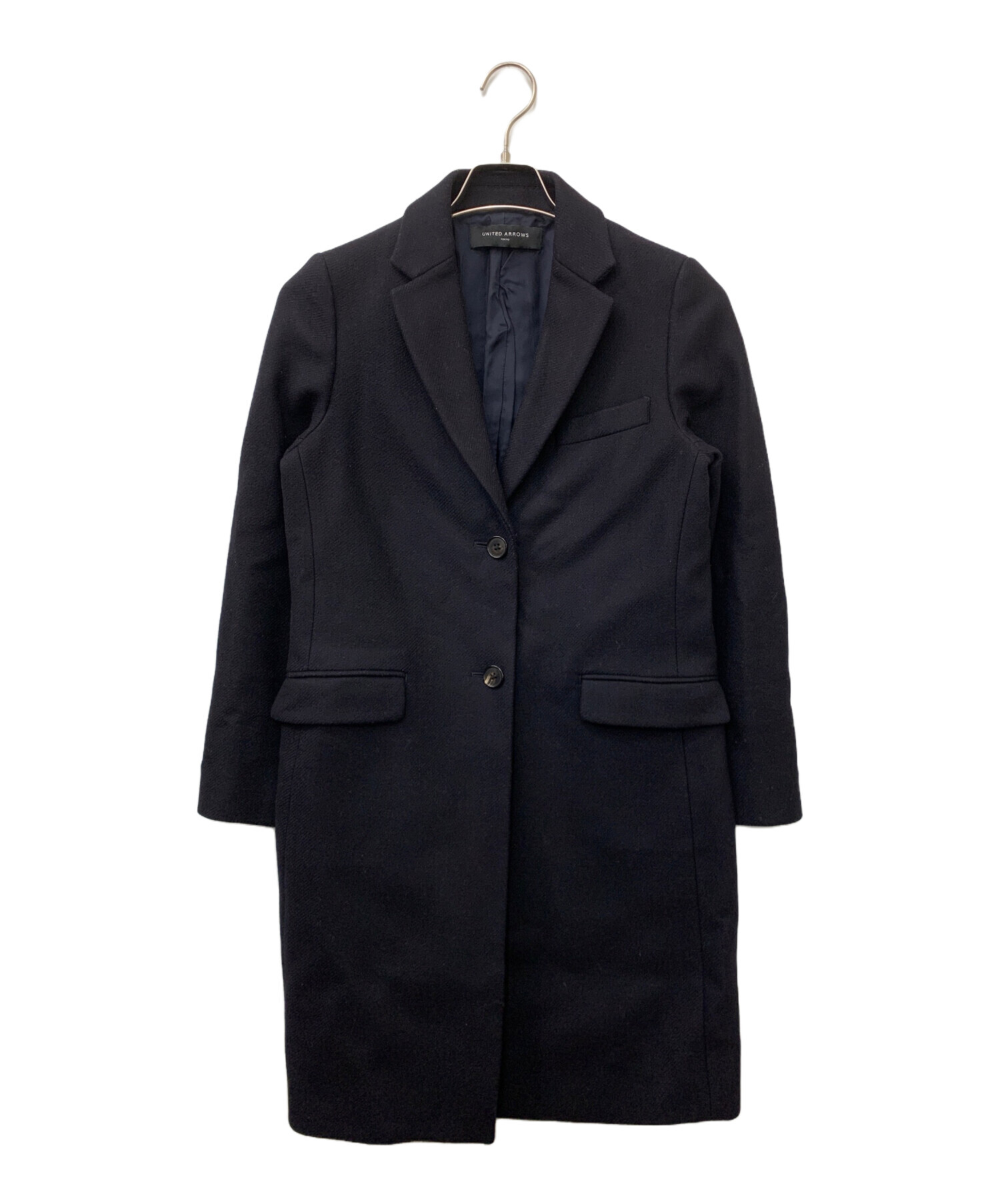 UNITED ARROWS ネイビ－とブラックリバーシブルコート S36美品 UNITED ARROWS ネイビ－とブラックリバーシブルコート S36美品 UNITED