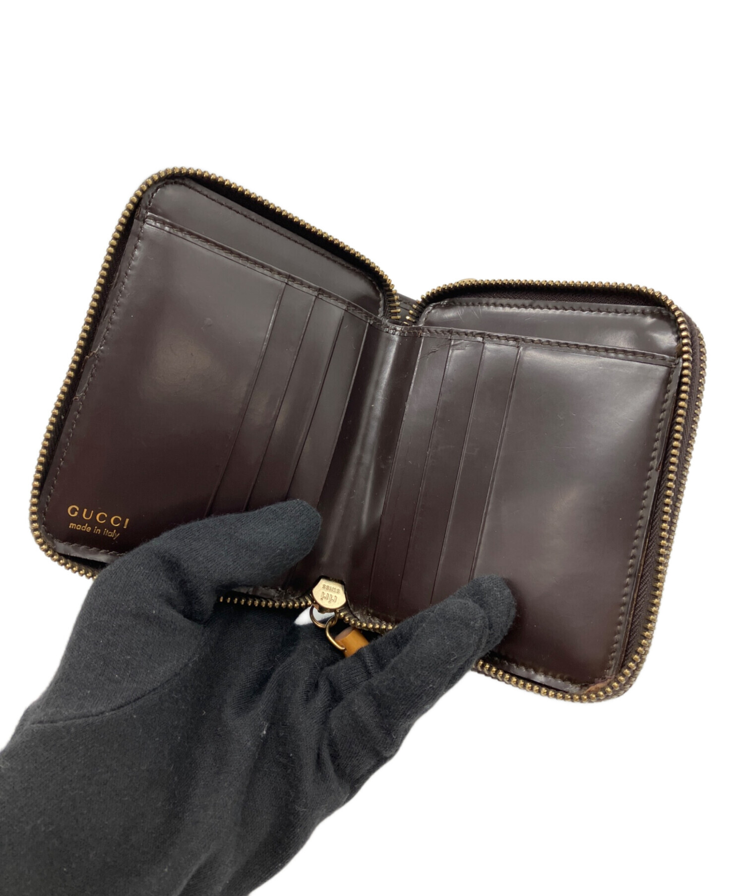 中古・古着通販】GUCCI (グッチ) ラウンドファスナー財布 ブラウン