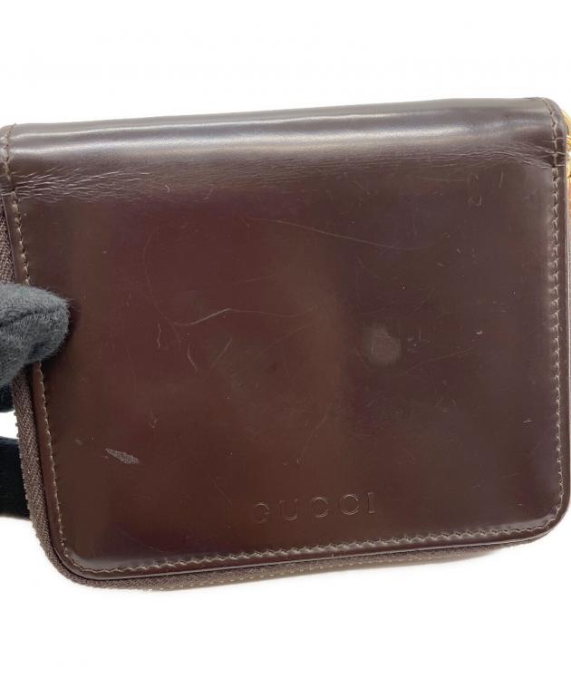 中古・古着通販】GUCCI (グッチ) ラウンドファスナー財布 ブラウン
