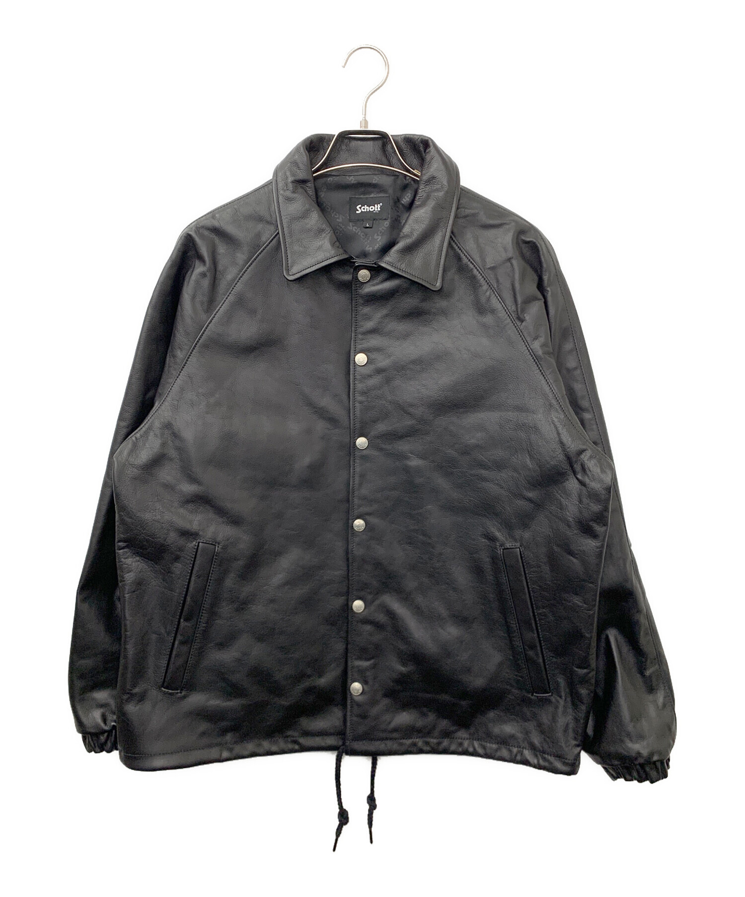 中古・古着通販】Schott (ショット) LEATHER COACH JACKET ブラック 