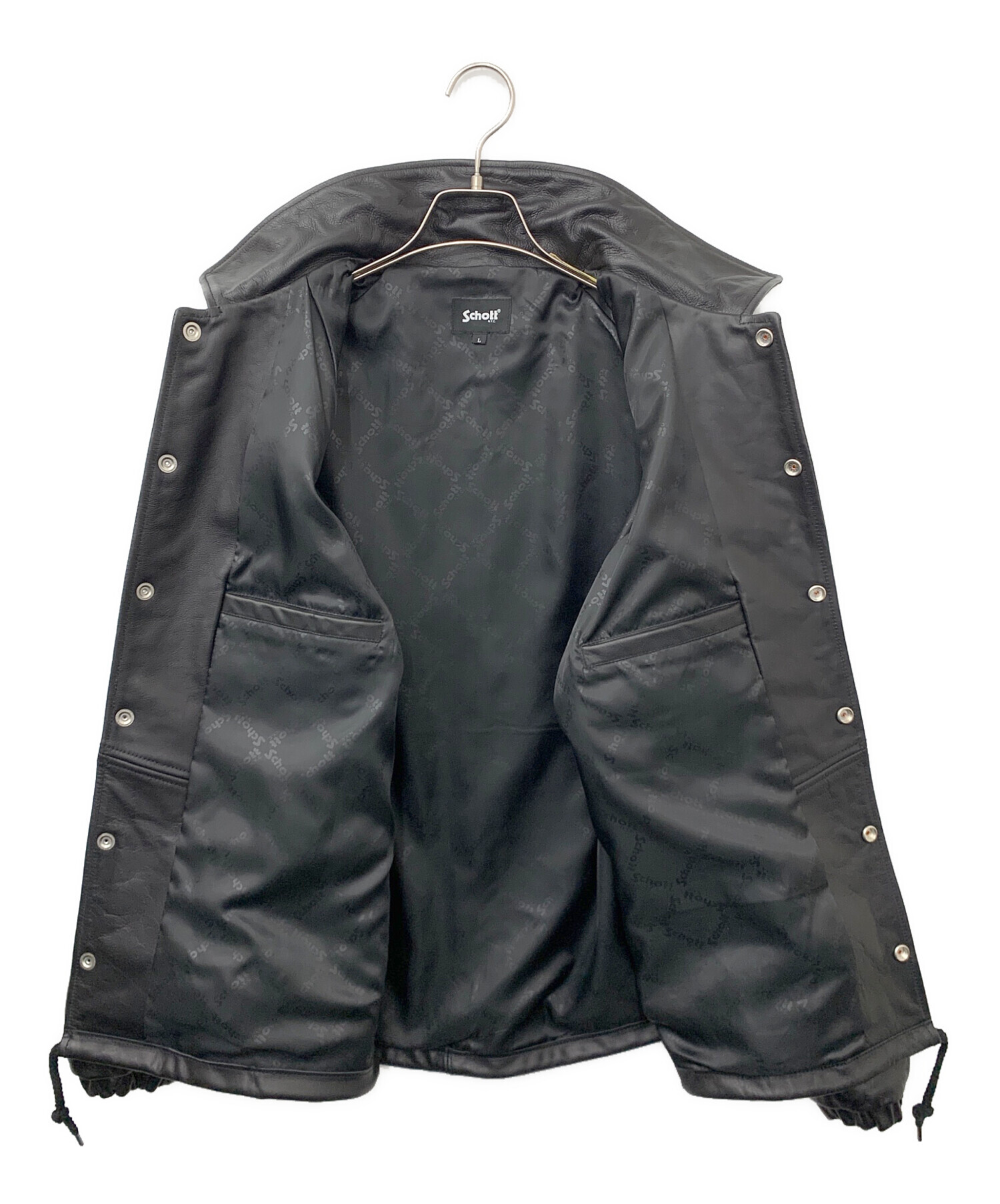 中古・古着通販】Schott (ショット) LEATHER COACH JACKET ブラック 