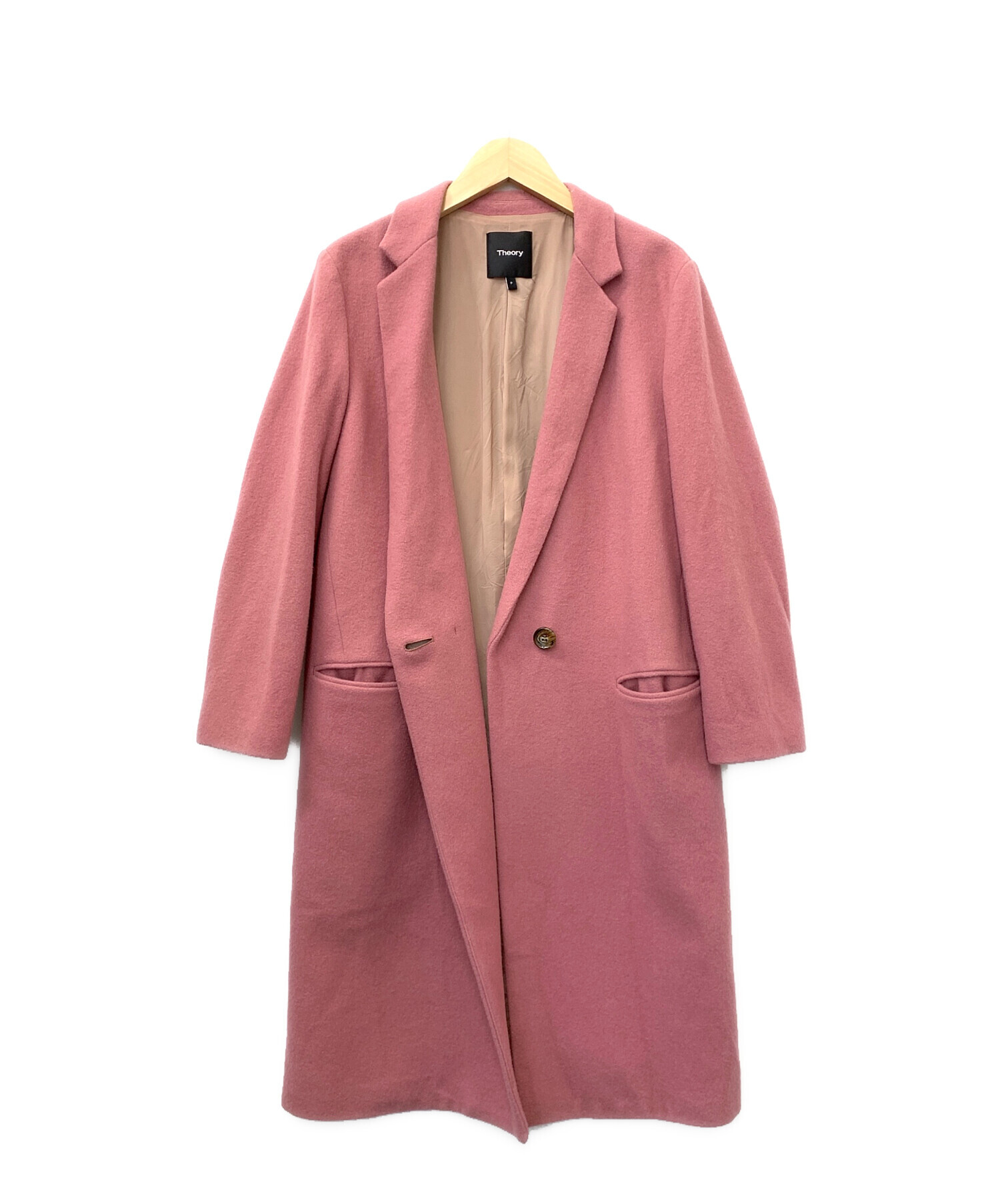 Theory ピンク ダブルブレスト チェスターコート 中古・古着通販】theory (セオリー) チェスターコート ピンク サイズ:P