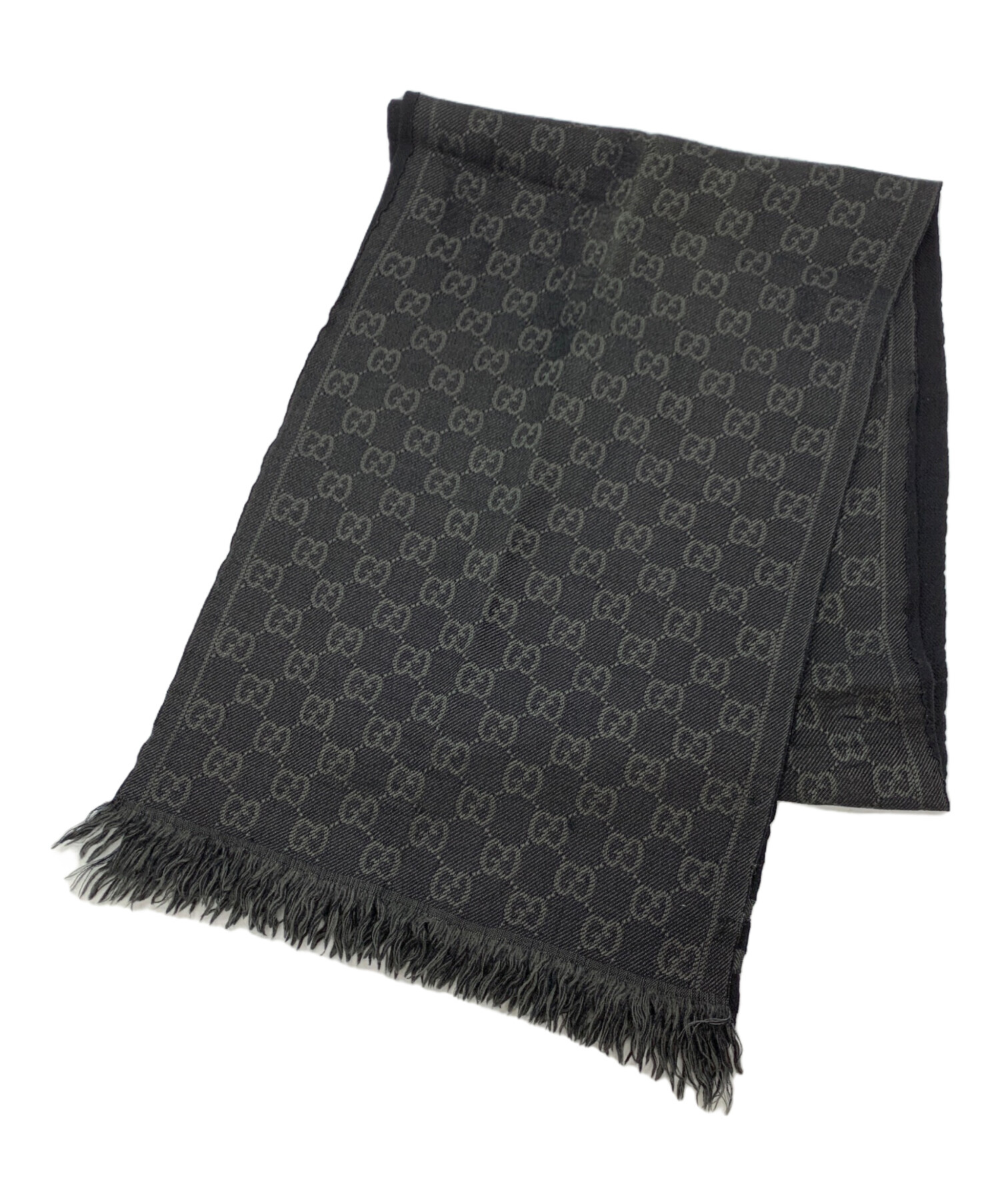 中古・古着通販】GUCCI (グッチ) ストール ブラック×グレー｜ブランド