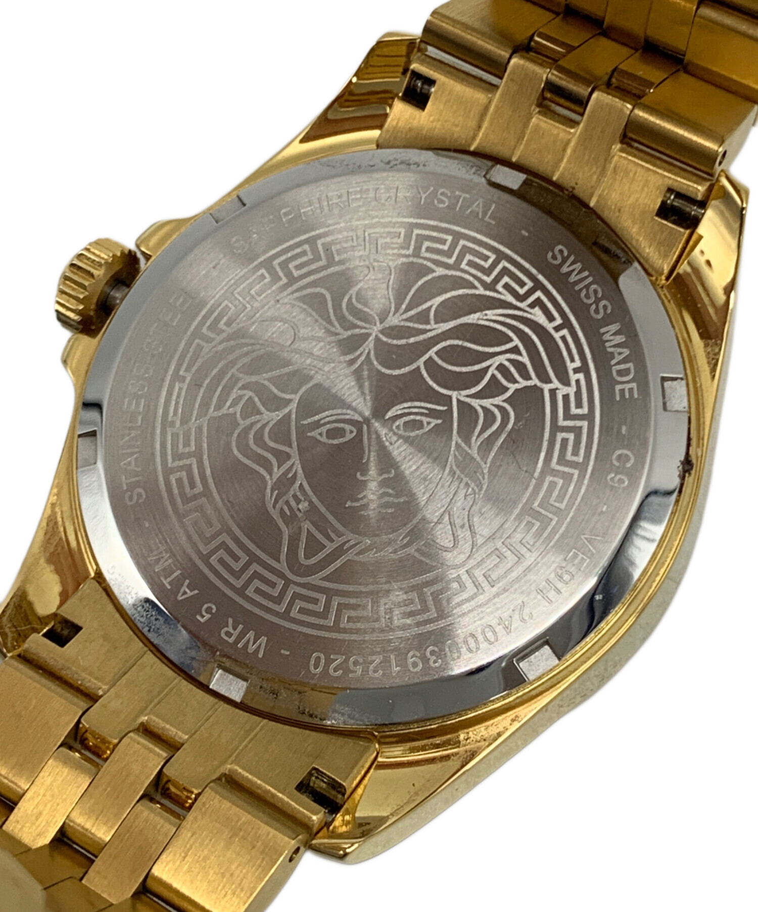 VERSACE ヴェルサーチ 腕時計 - 白系x茶 【古着】【中古】 中古・古着通販】VERSACE (ヴェルサーチェ) メデューサ クロノグラフ