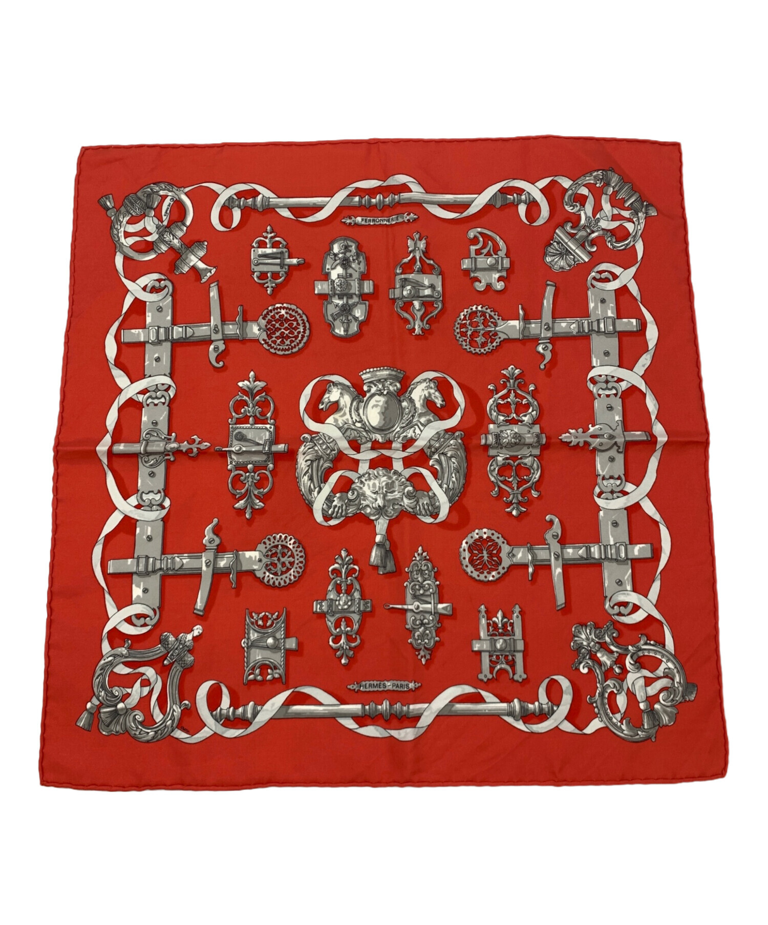 中古・古着通販】HERMES (エルメス) カレ45 スカーフ レッド｜ブランド