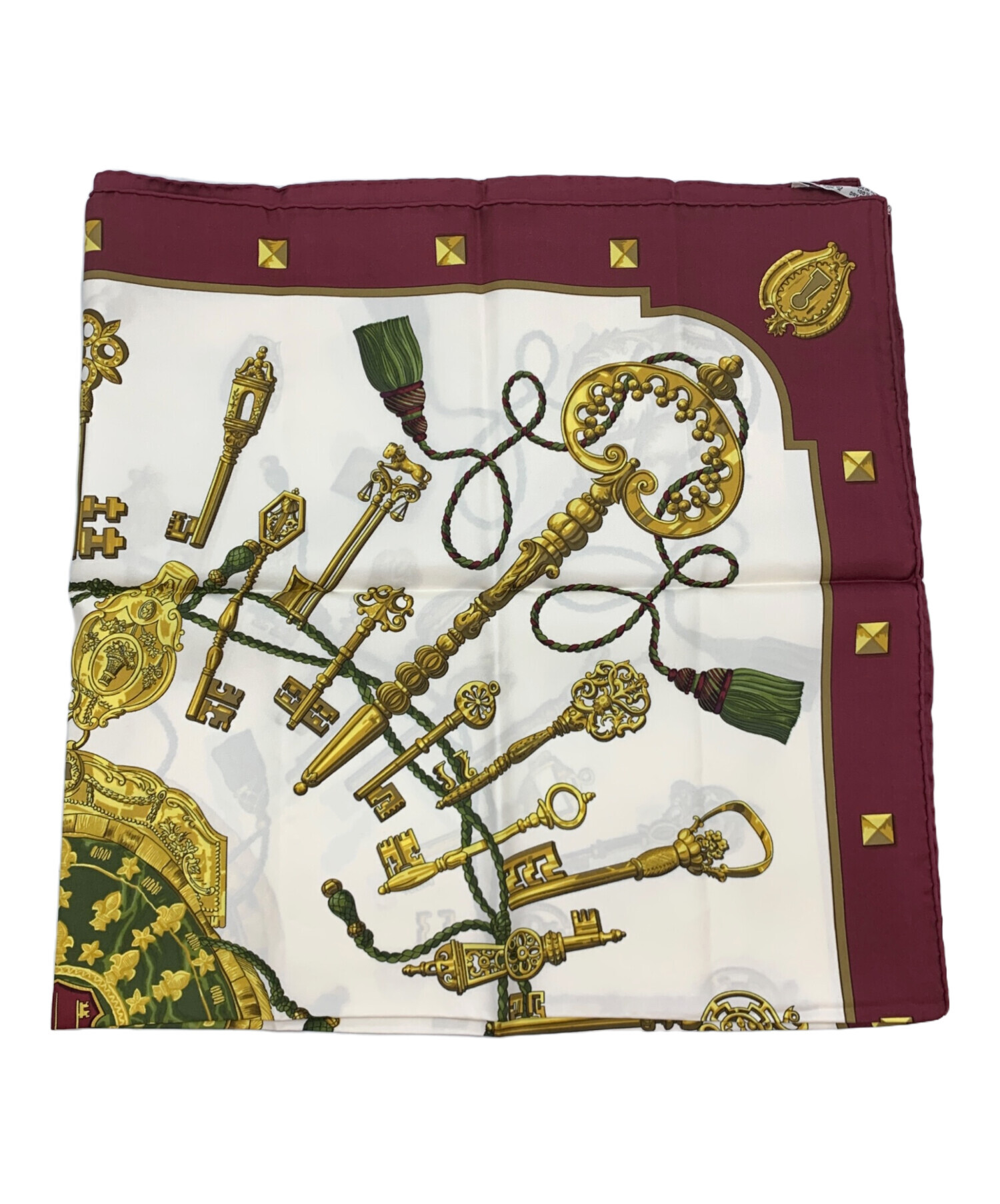 中古・古着通販】HERMES (エルメス) カレ90 シルクスカーフ ワイン