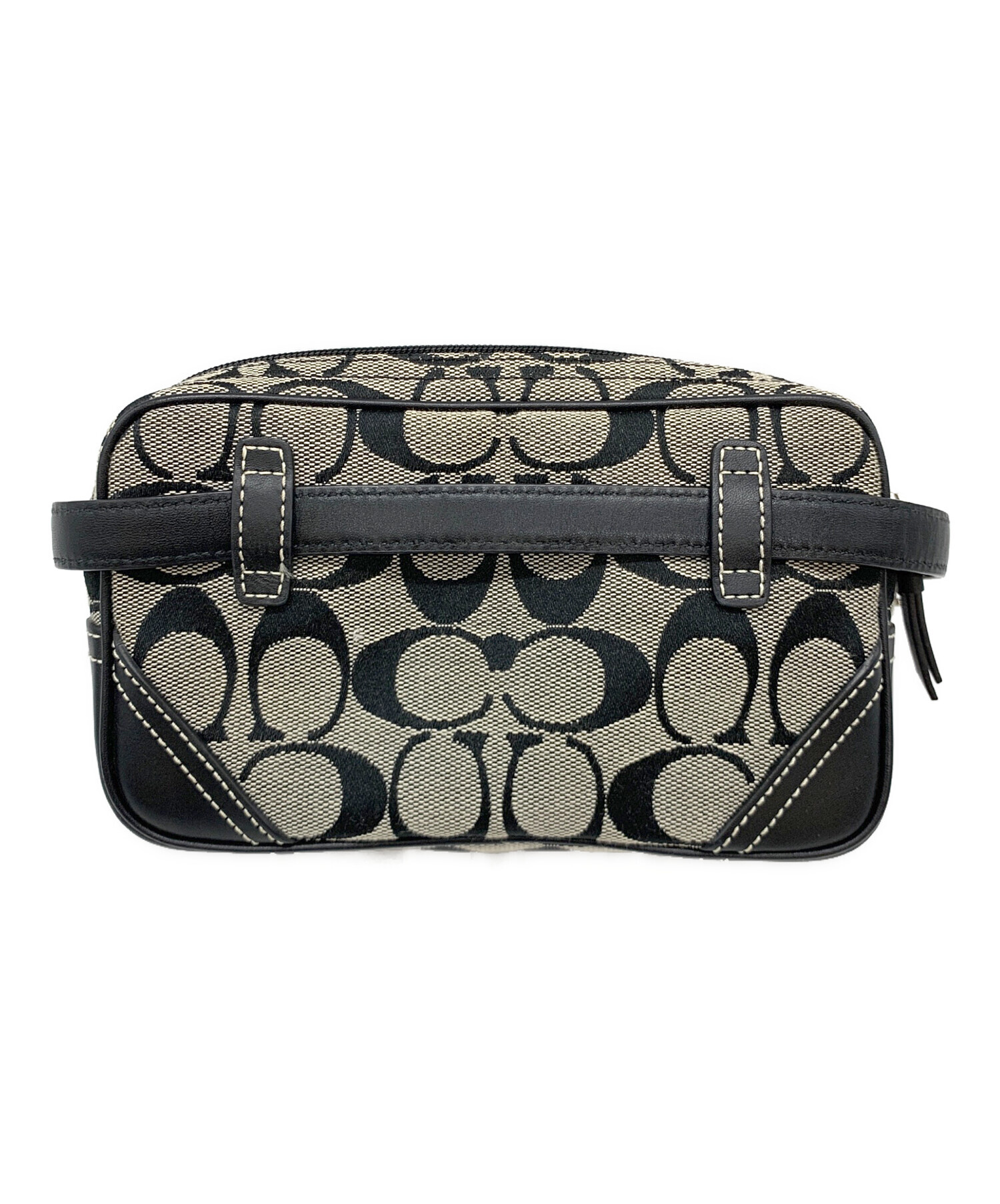 中古・古着通販】COACH (コーチ) ウエストポーチ ベージュ×ブラック 