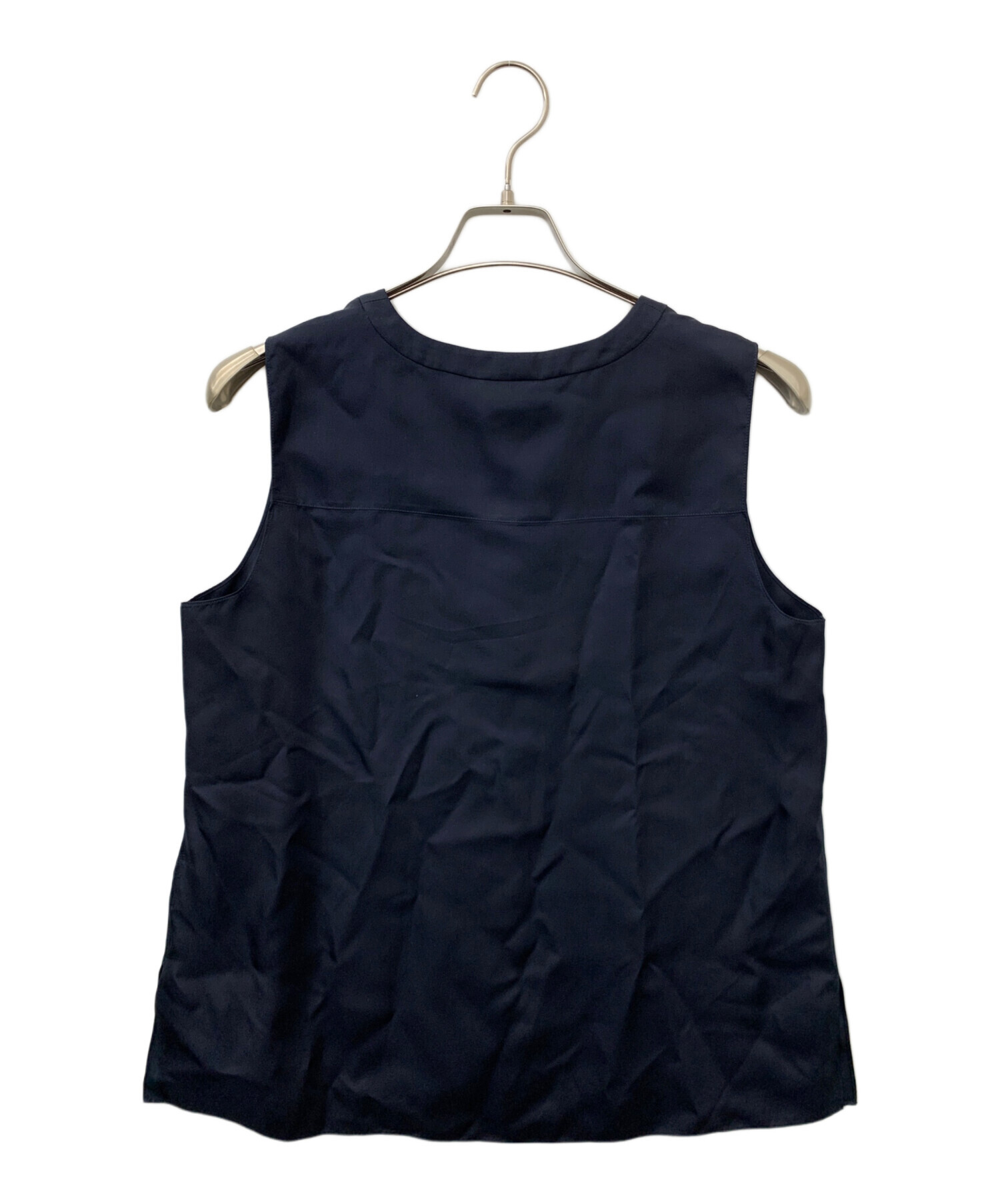 中古・古着通販】theory (セオリー) ノースリーブブラウス ネイビー