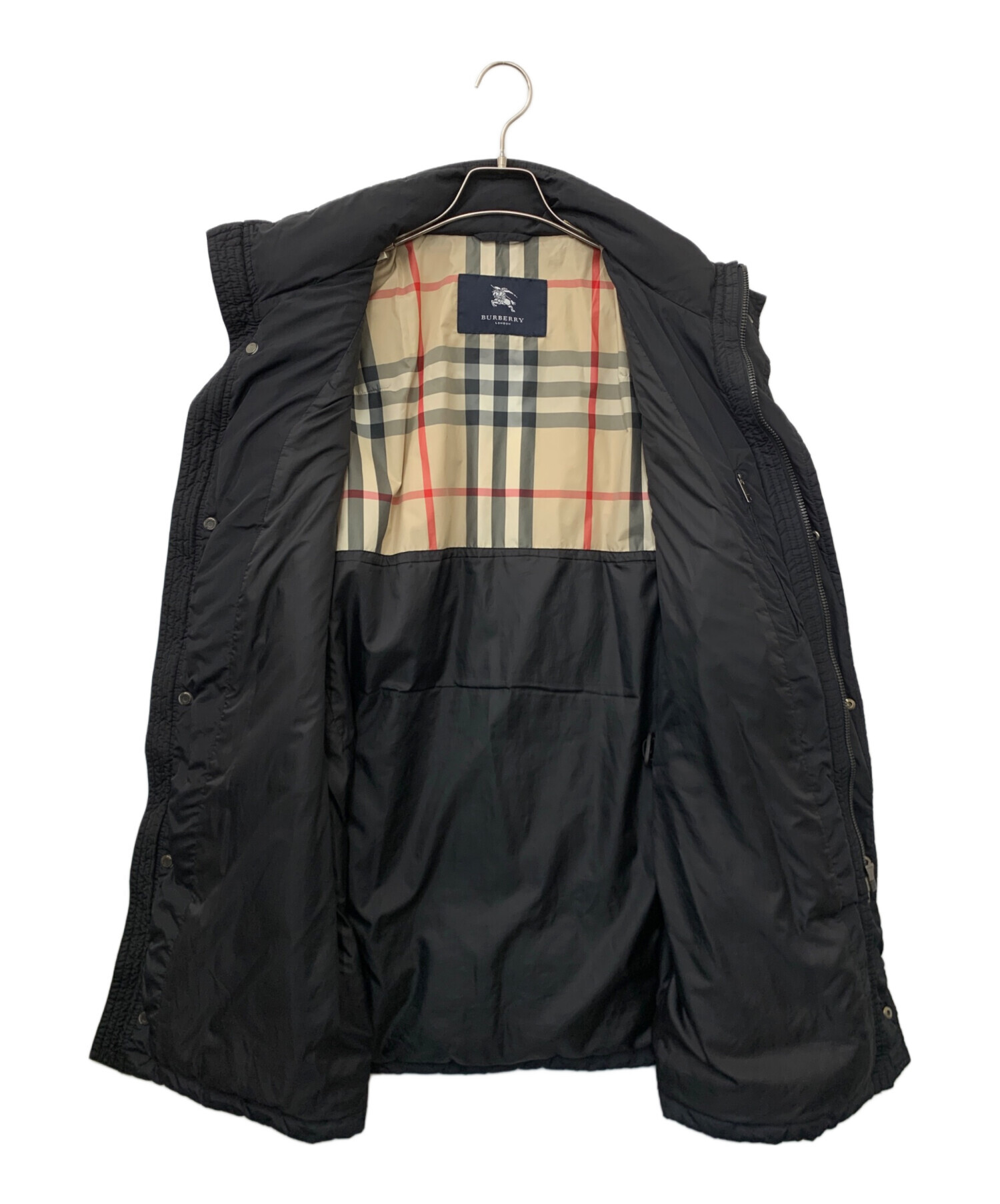 中古王様ありがとうございます】BURBERRY インナーダウン コート 黒