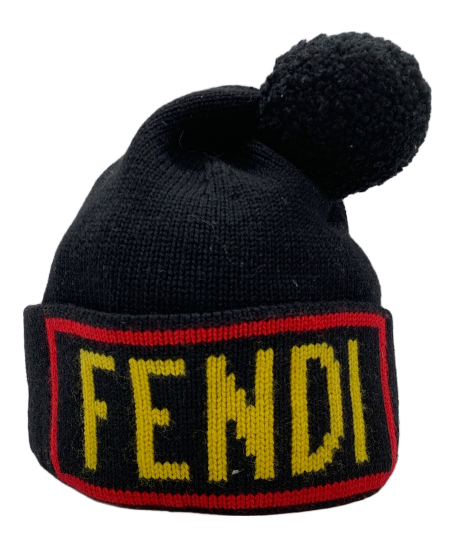 FENDI ブラックニット帽 中古・古着通販】FENDI (フェンディ) ニット帽 ブラック サイズ:240