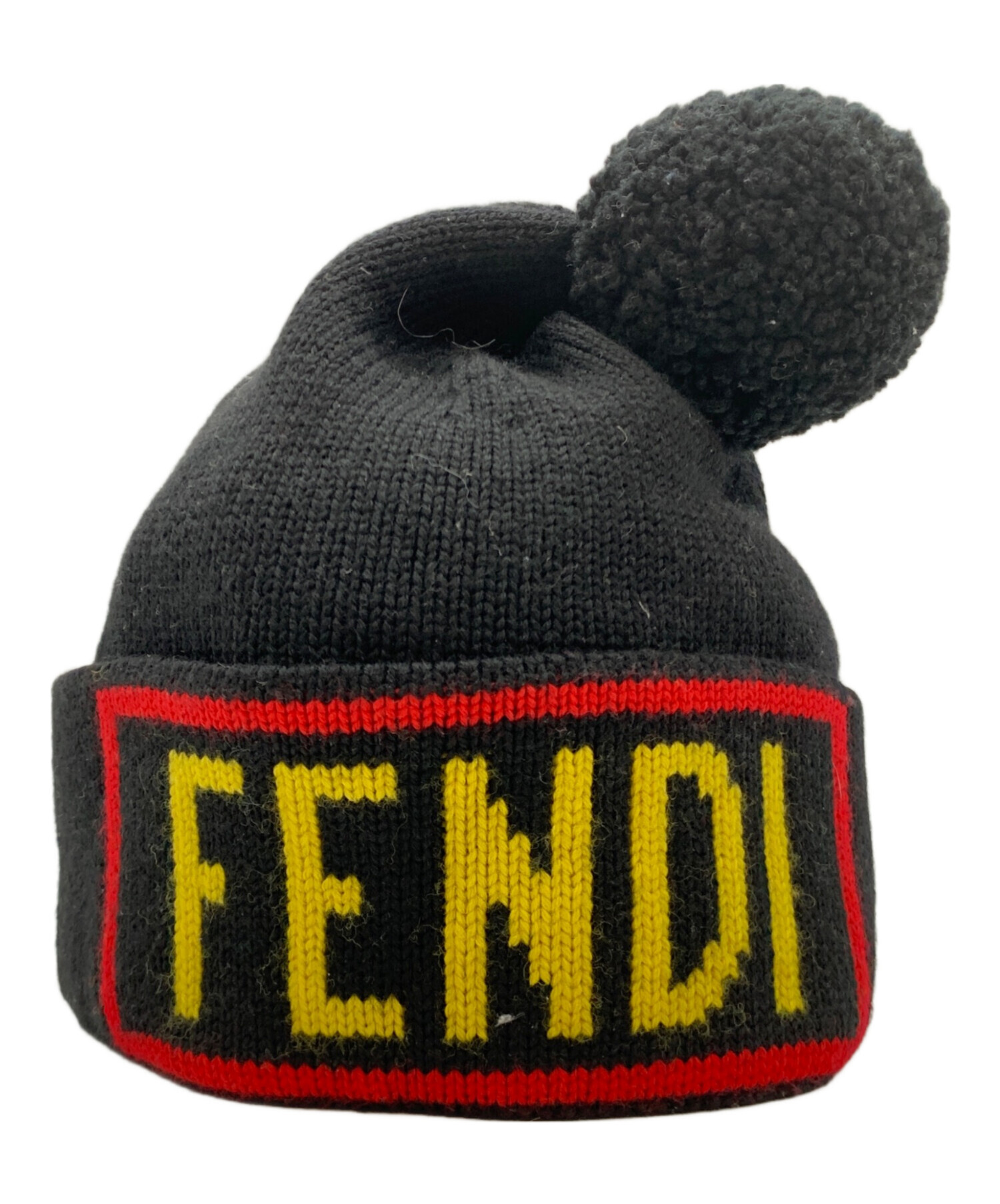 フェンディFENDI ユニセックス　ニット帽　ブラック　極美品 中古・古着通販】FENDI (フェンディ) ニット帽 ブラック サイズ:240