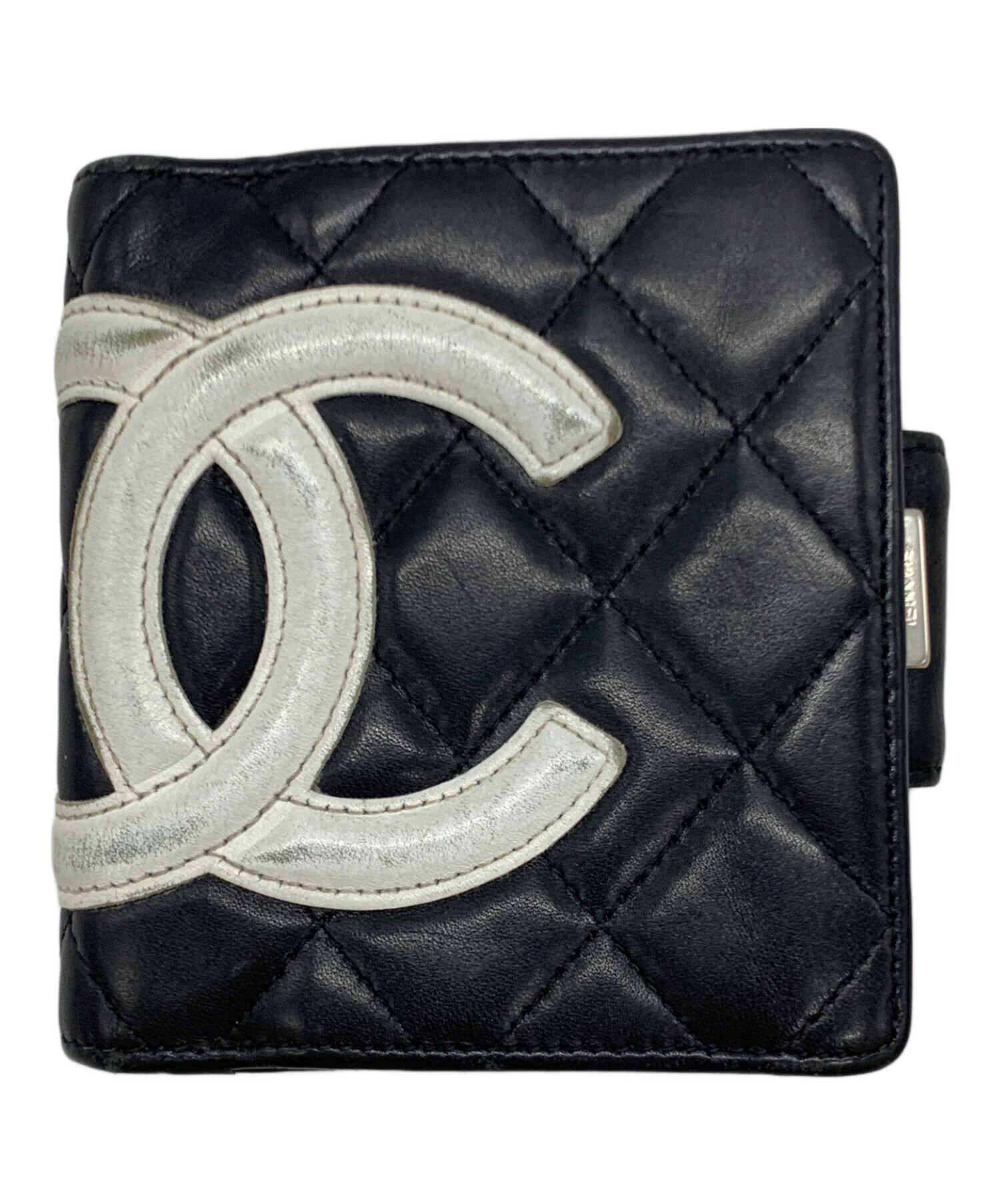 中古・古着通販】CHANEL (シャネル) 2つ折り財布 ブラック×ピンク