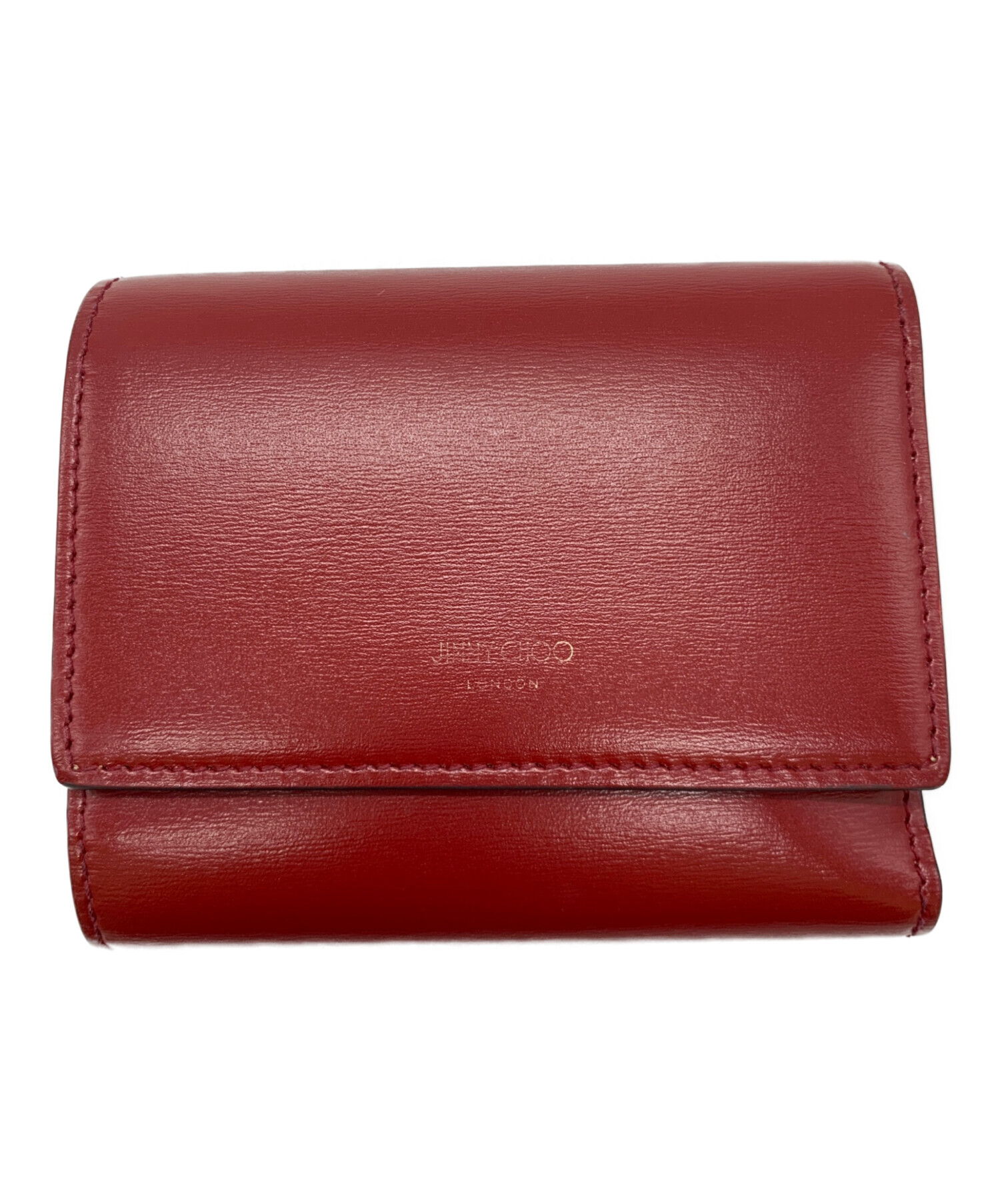 新品未使用品　箱付き　jimmy choo 三つ折り財布　ロゴグラム　レッド 中古・古着通販】JIMMY CHOO (ジミーチュウ) 3つ折り財布 レッド