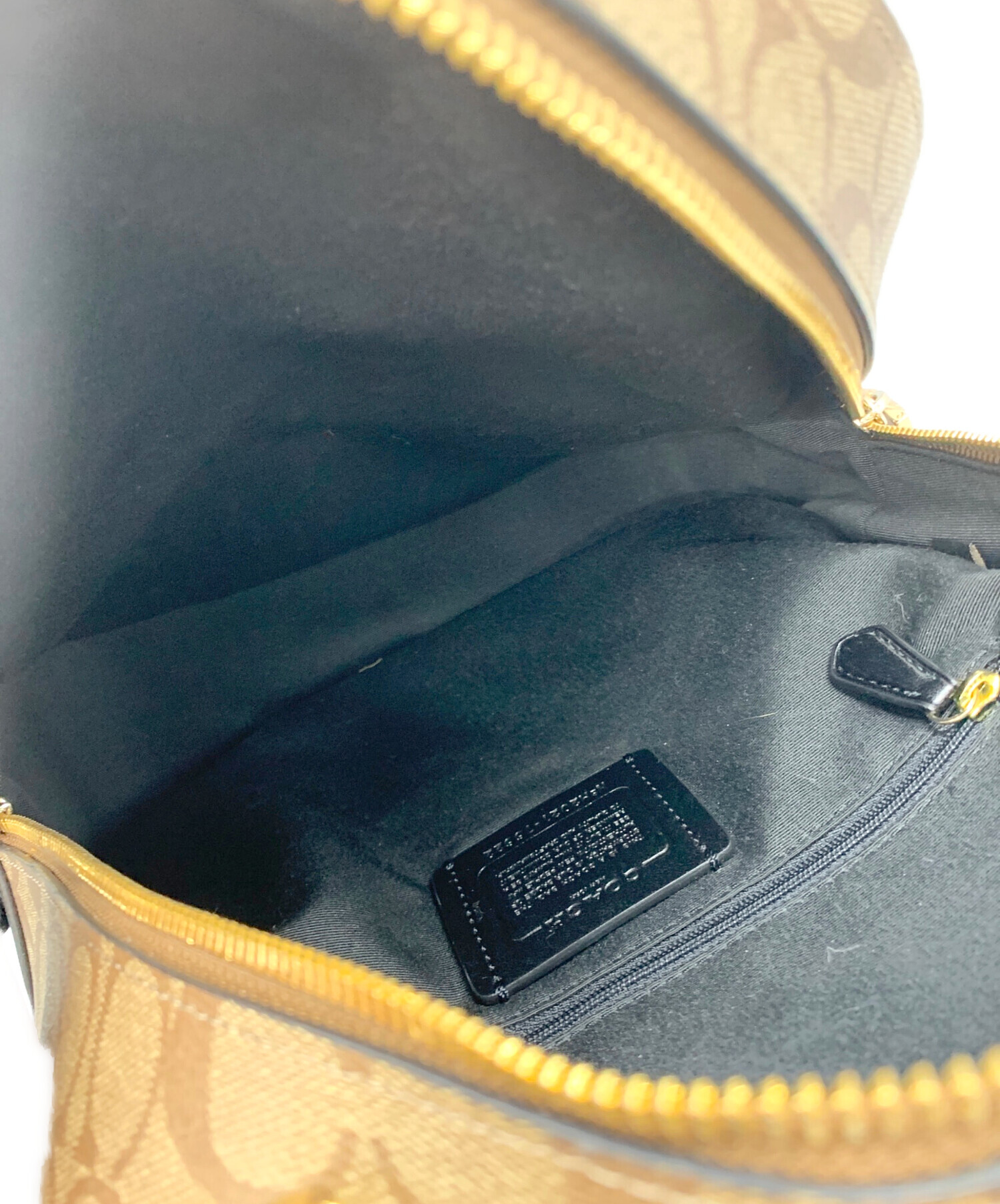 中古・古着通販】COACH (コーチ) リュック ブラック×ベージュ