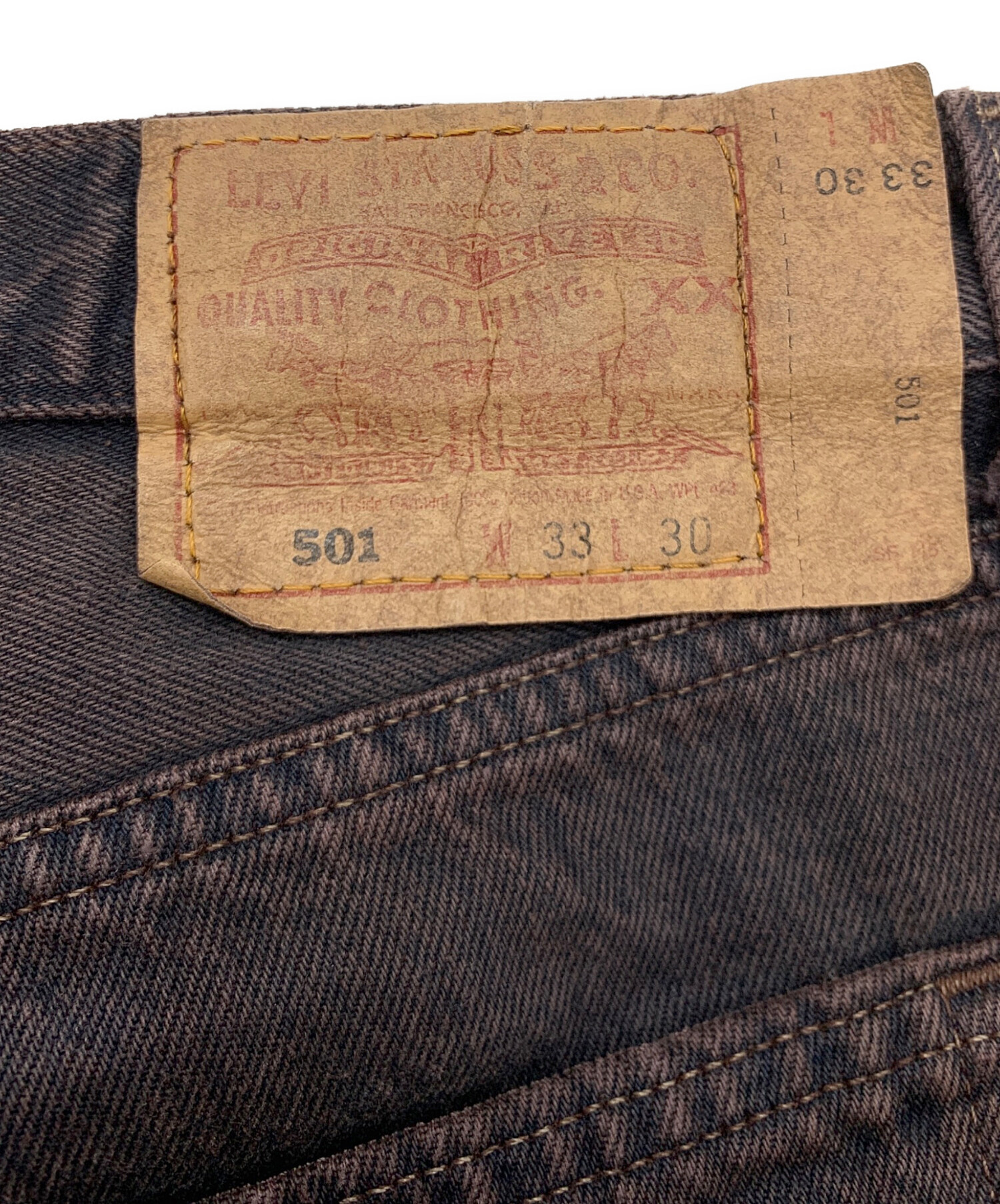 中古・古着通販】LEVI'S (リーバイス) 後染め501デニムパンツ ブラウン