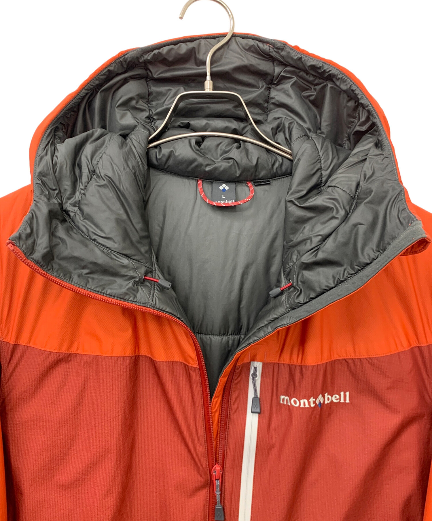 中古・古着通販】mont-bell (モンベル) フラットアイアンパーカ レッド 中古・古着通販】mont-bell (モンベル) フラットアイアンパーカ レッド