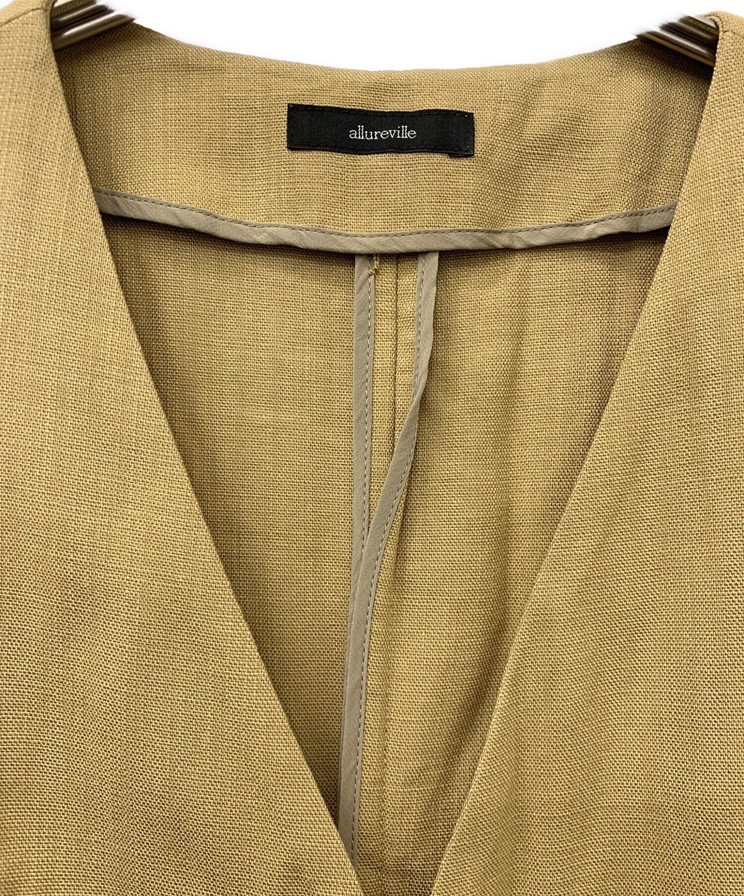 allureville ノースリーブワンピース ベージュ サイズ2 中古・古着通販】allureville (アルアバイル) リオペルリネンライク