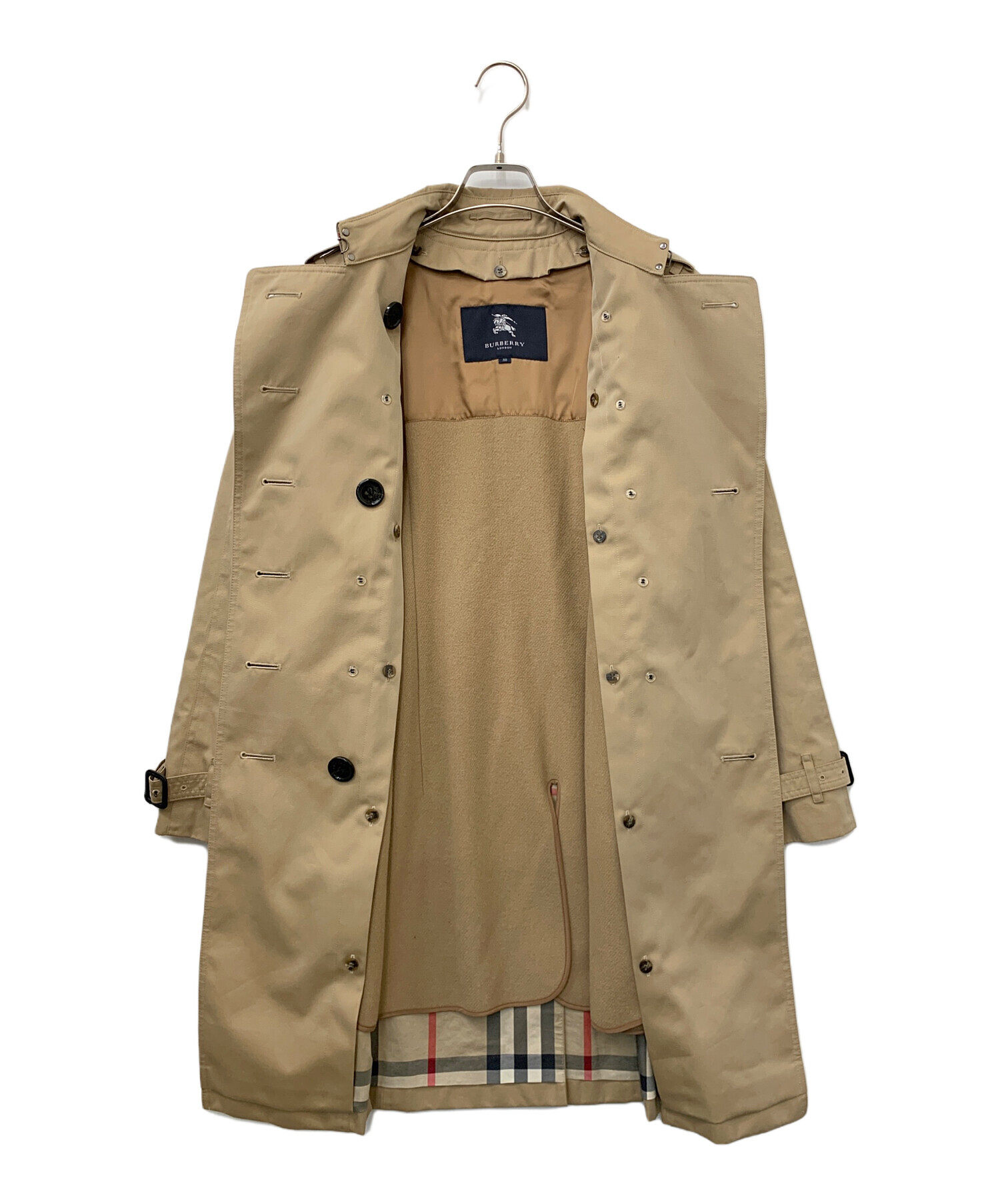 バーバリーロンドン ダブル トレンチコート ライナー ベルト付き 38 ベージュ 中古・古着通販】BURBERRY LONDON (バーバリーロンドン) ライナー付