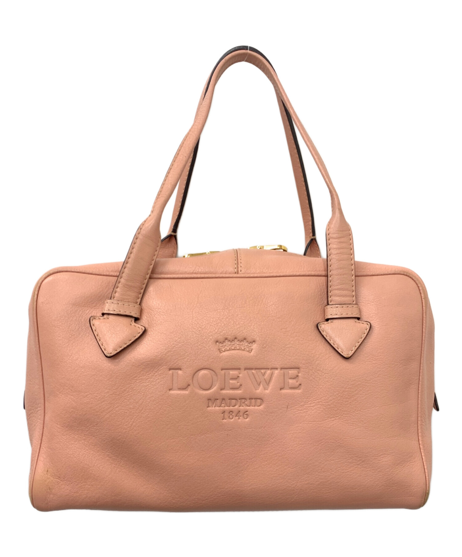 中古・古着通販】LOEWE (ロエベ) レザーハンドバッグ ピンク｜ブランド
