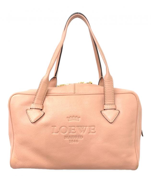 中古・古着通販】LOEWE (ロエベ) レザーハンドバッグ ピンク｜ブランド