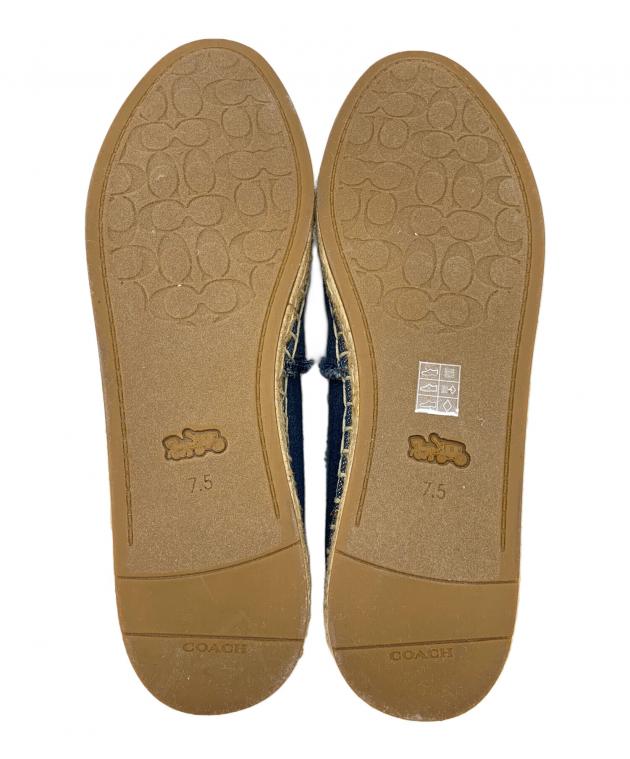 (値下げしました)【未使用】COACH エスパードリュ サイズ7 中古・古着通販】COACH (コーチ) エスパドリーユ ブルー サイズ:24.5