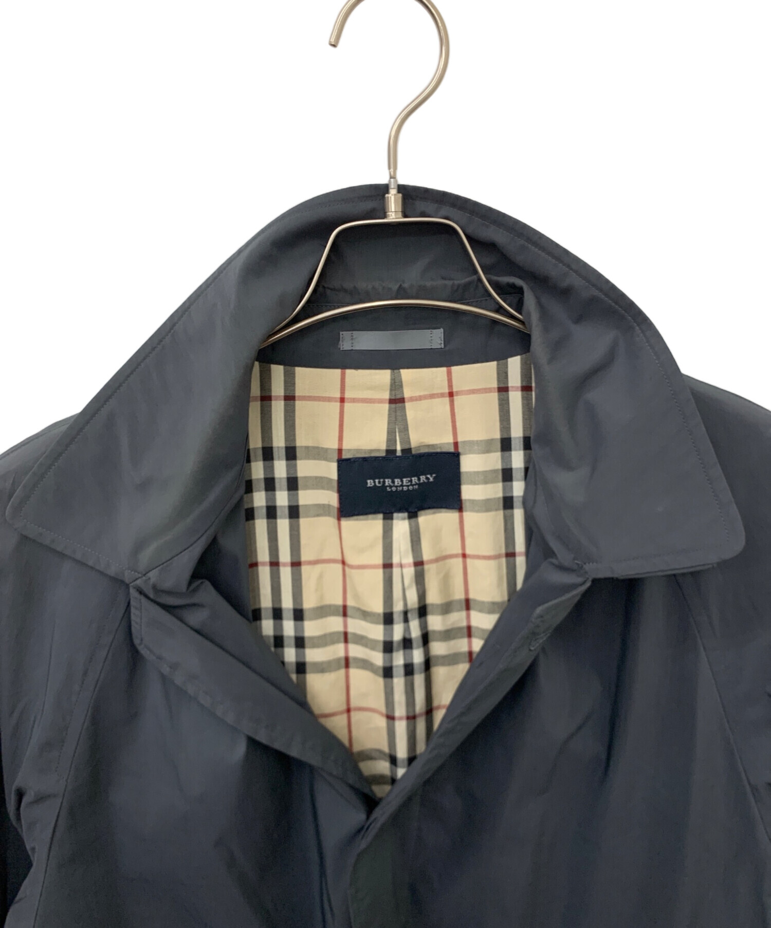 希少色　BURBERRY LONDON ステンカラーコート ショート　水色　L 中古・古着通販】BURBERRY LONDON (バーバリーロンドン) ステンカラー