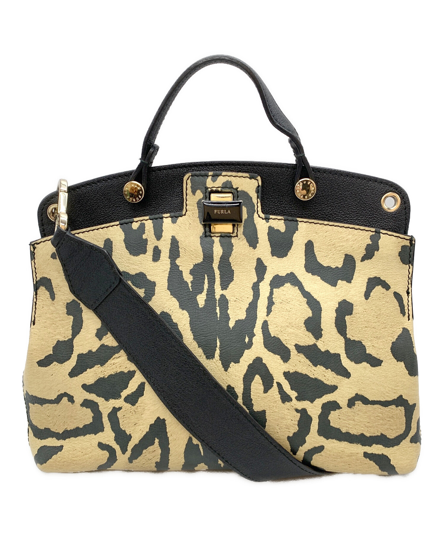 FURLA ウ'ァーシティスタイル2way 未使用に近い 中古・古着通販】FURLA (フルラ) 2WAYショルダーバッグ ブラック