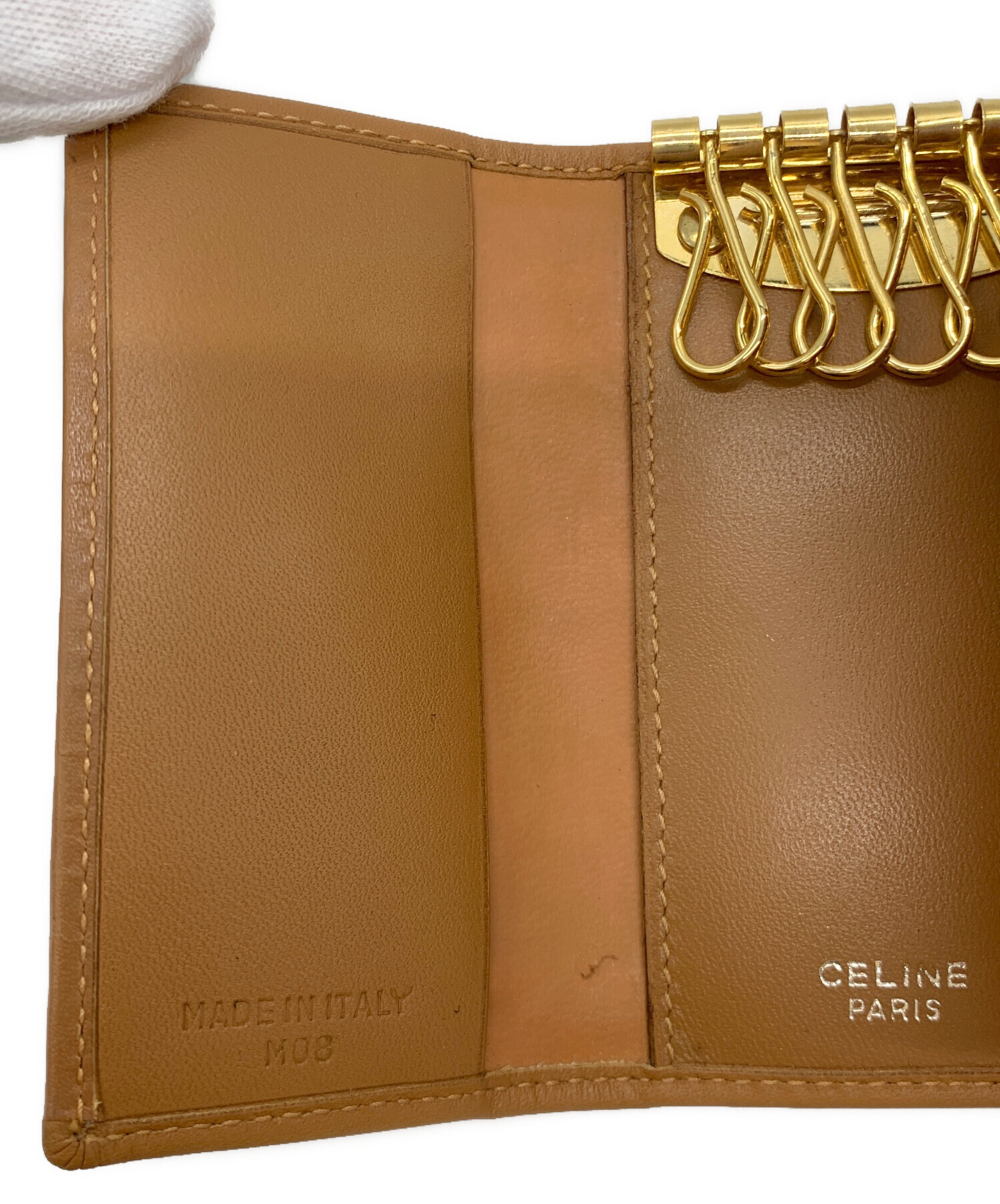 美品✨ CELINE セリーヌ 6連 キーケース ブラウン レザー CELINE - CELINE キーケース 6連 トリオンフ マカダム セリーヌ 6連