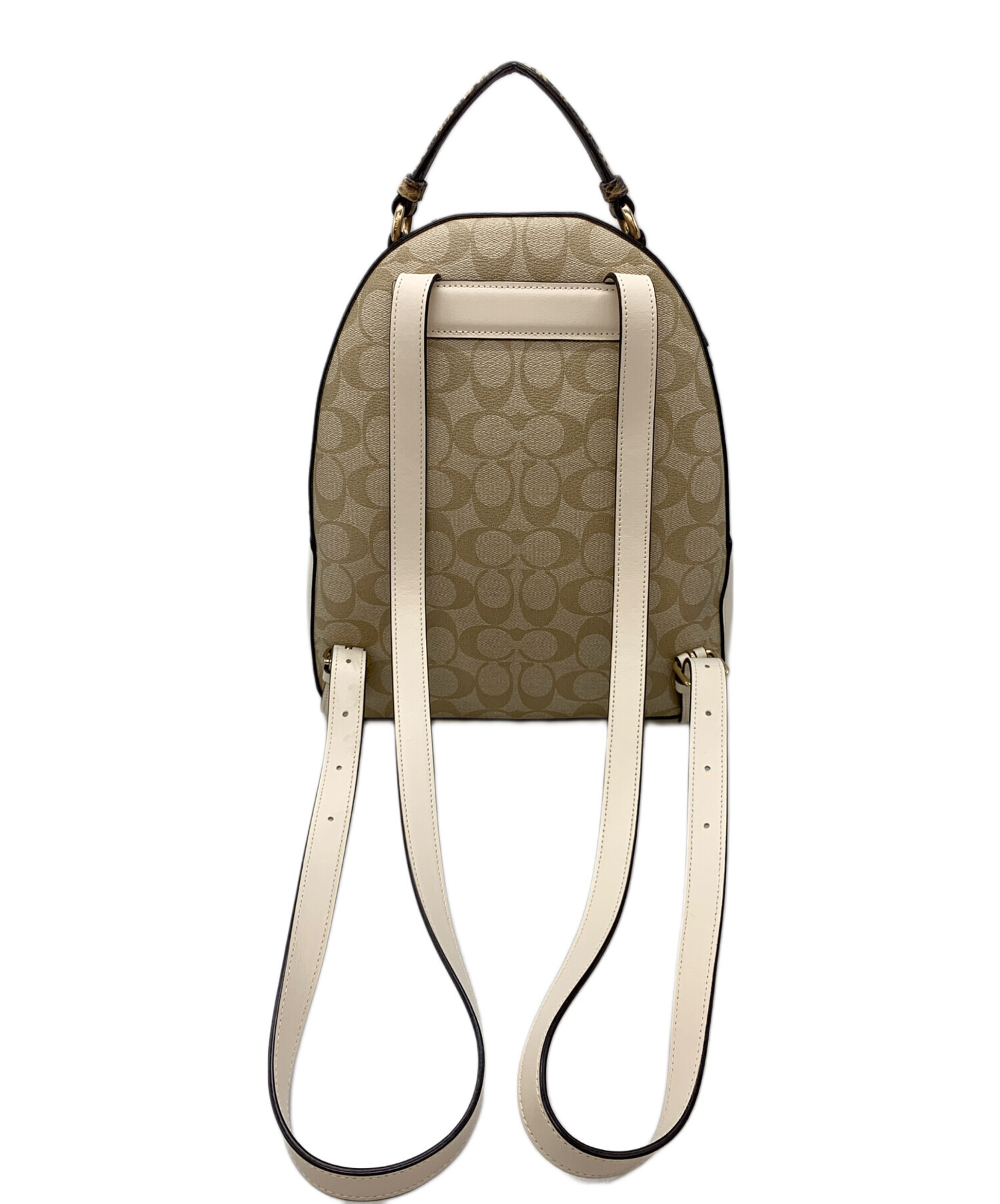【未使用】COACH/リュック 中古・古着通販】COACH (コーチ) リュック ベージュ×ホワイト