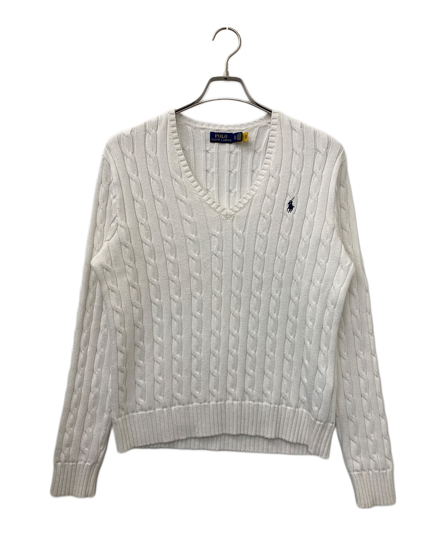 美品　ラルフローレン　ケーブル編み　ニット　ホワイト　160 POLO RALPH LAUREN（ポロ・ラルフローレン） ポロ ラルフローレン