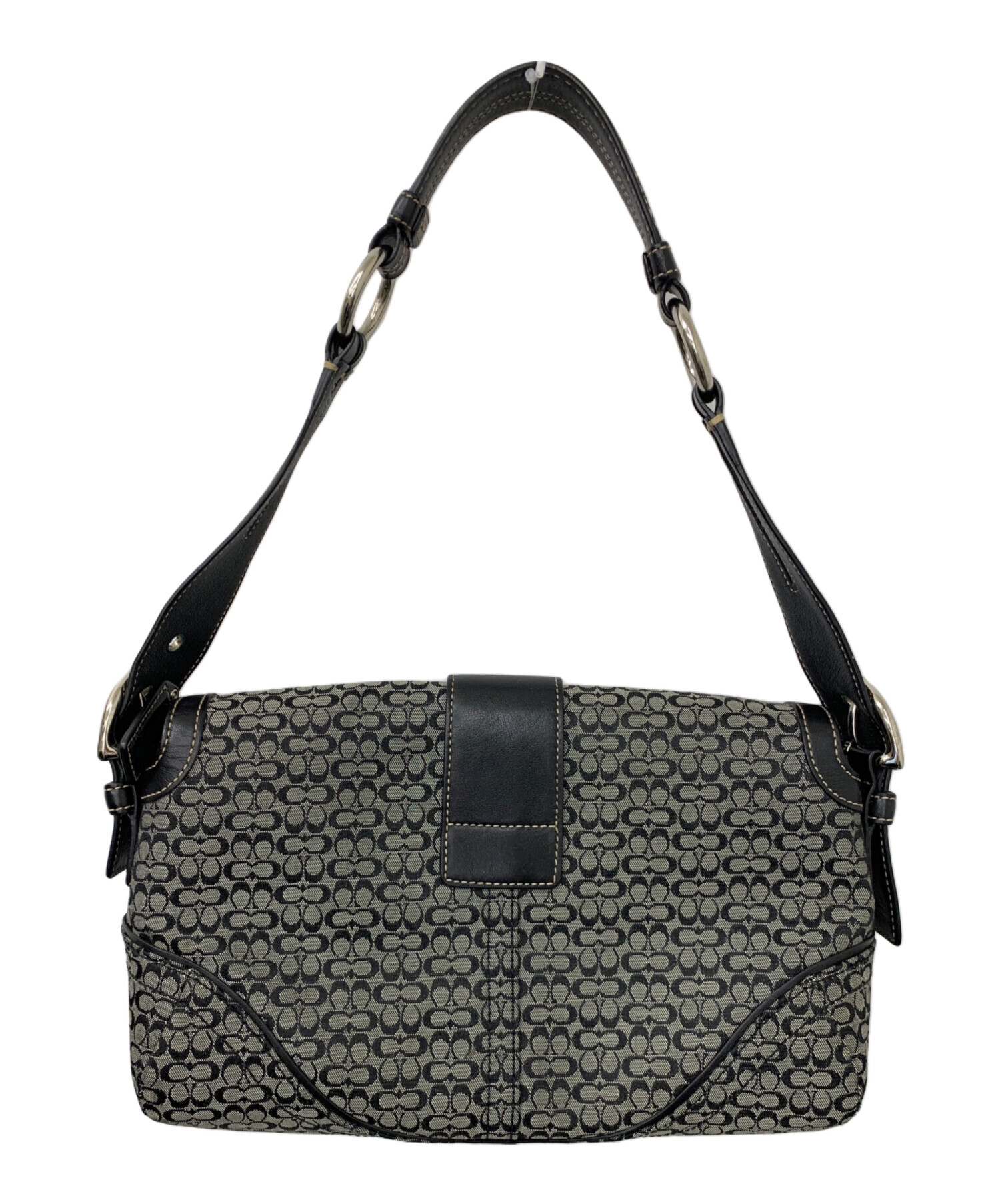 COACH コーチ ショルダーバッグ - グレーx黒(総柄) 【古着】【中古】 中古・古着通販】COACH (コーチ) ショルダーバッグ グレー｜ブランド