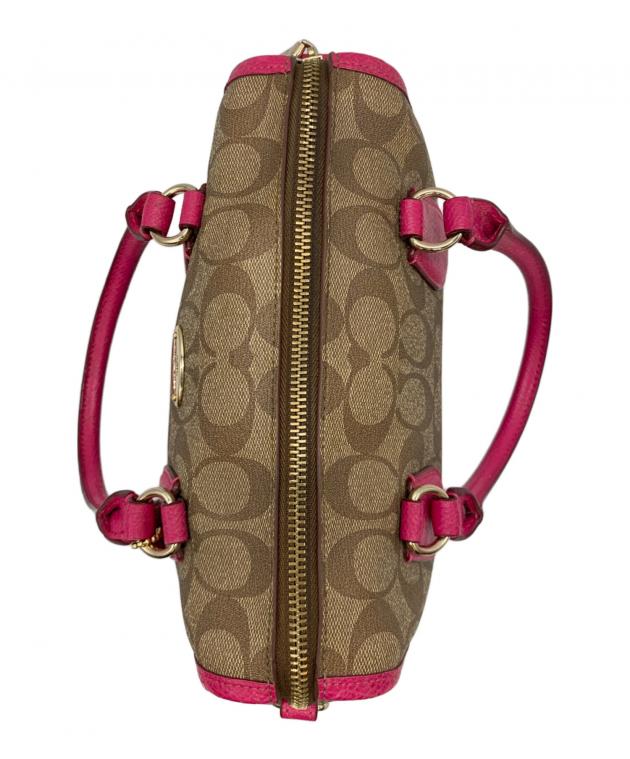 中古・古着通販】COACH (コーチ) ミニボストンバッグ ベージュ×ピンク