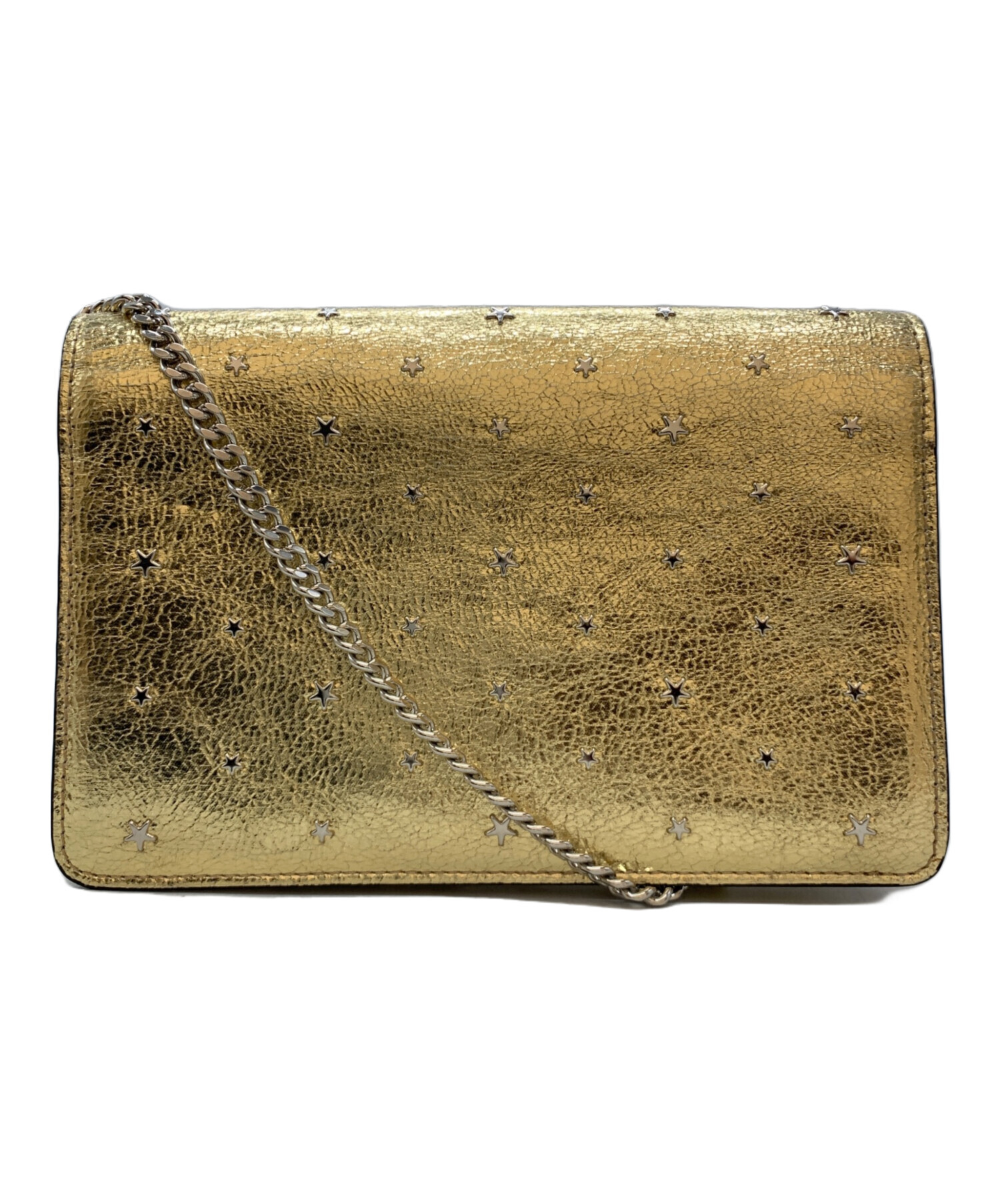 新品未使用 ジミーチュウ チェーンショルダー JCエンブレム メタリックゴールド 中古・古着通販】JIMMY CHOO (ジミーチュウ) チェーンショルダーバッグ