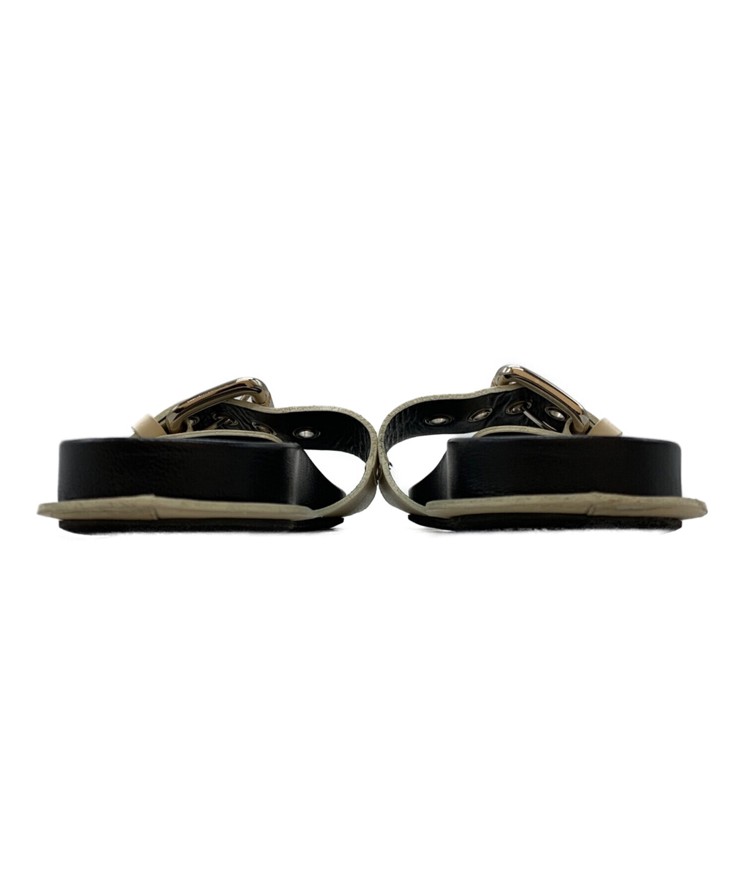 中古・古着通販】MARNI (マルニ) LEATHER FLIP FLOPS ブラック