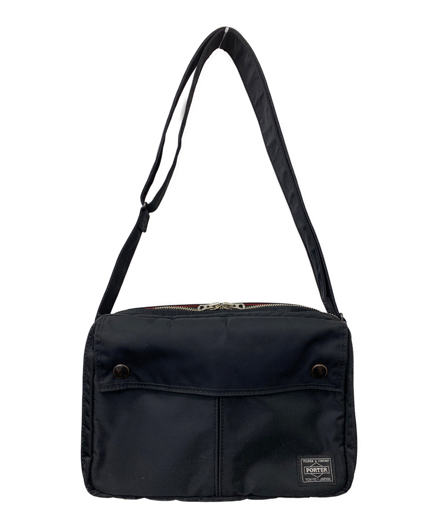 中古・古着通販】PORTER (ポーター) ショルダーバッグ ブラック×レッド