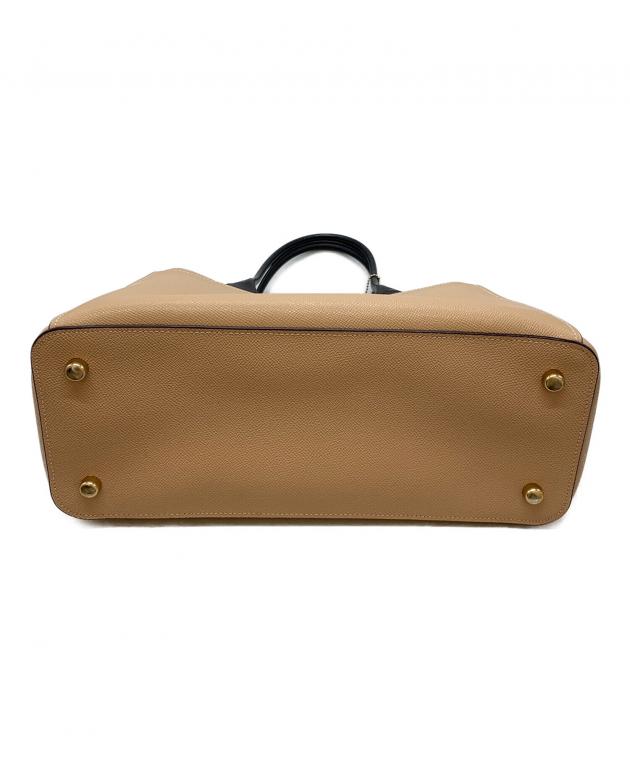 COACH トートバッグ ベージュ×黒 中古・古着通販】COACH (コーチ) トートバッグ ベージュ｜ブランド