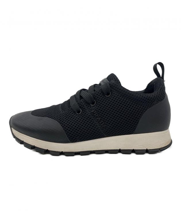 中古・古着通販】PRADA (プラダ) メッシュスニーカー ブラック サイズ